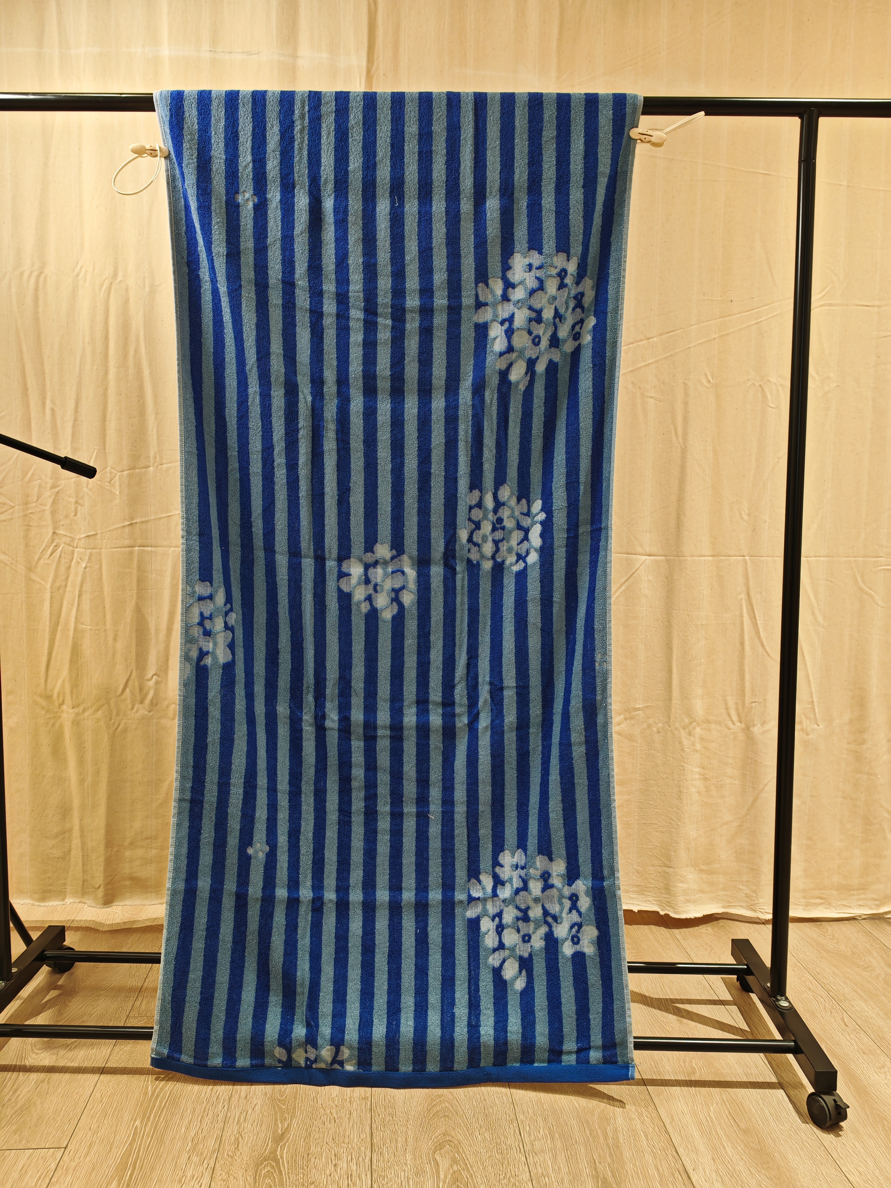 Blue Striped Bath Towel