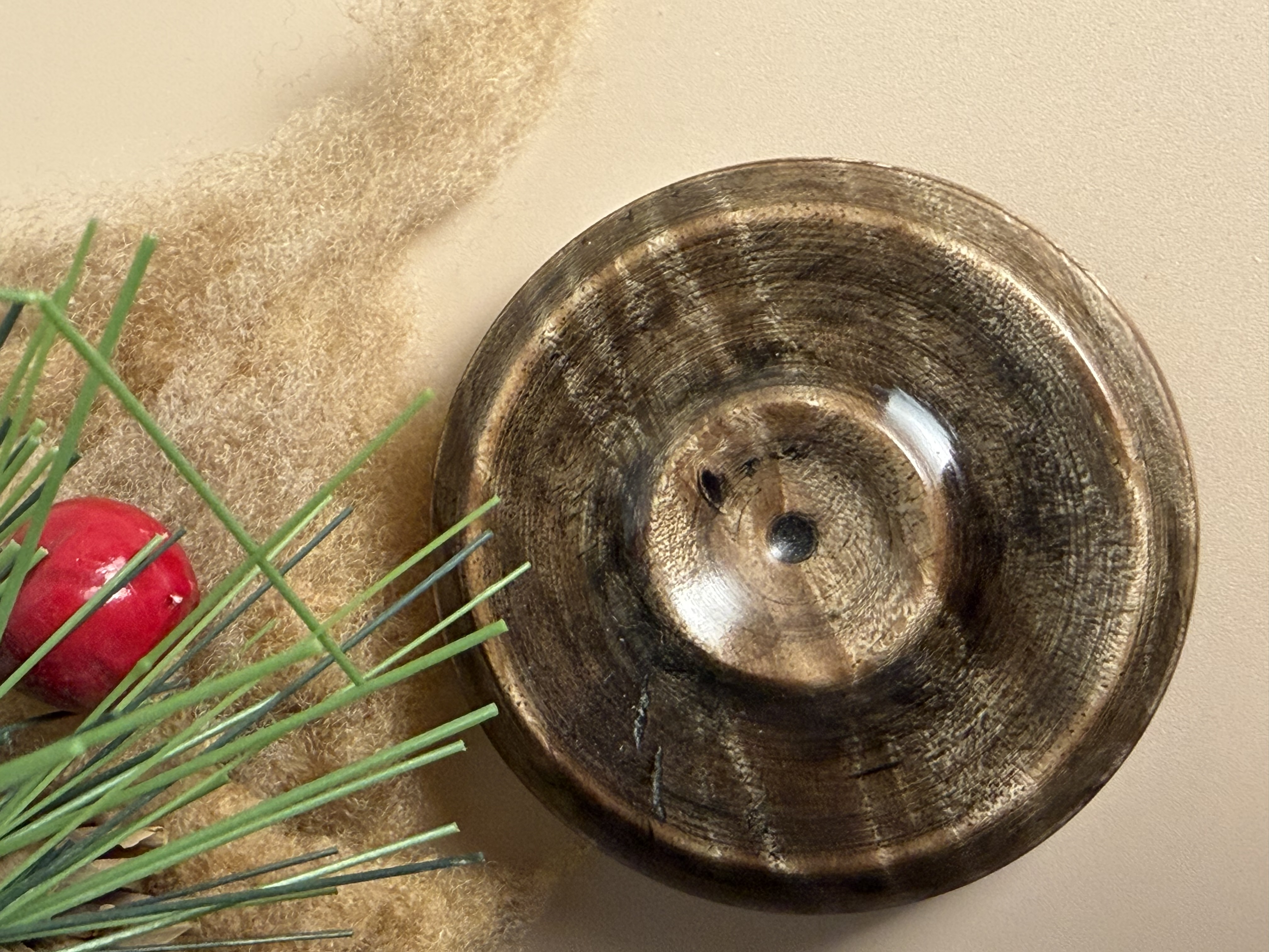 Support Spindle Bowl - Stabilized Brown Curly Maple