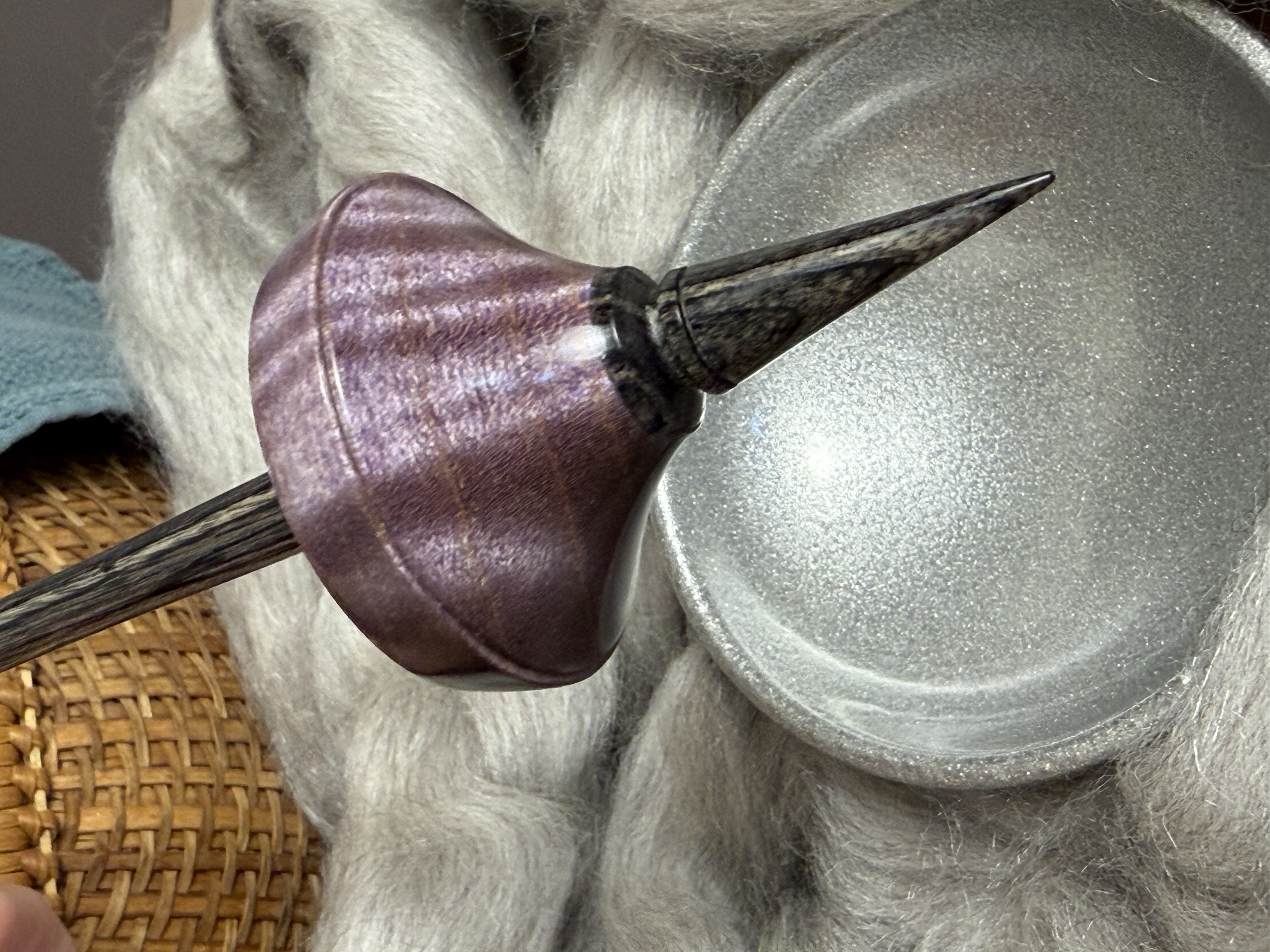 Support Spindle - "Stiletto" - Purple Curly Maple