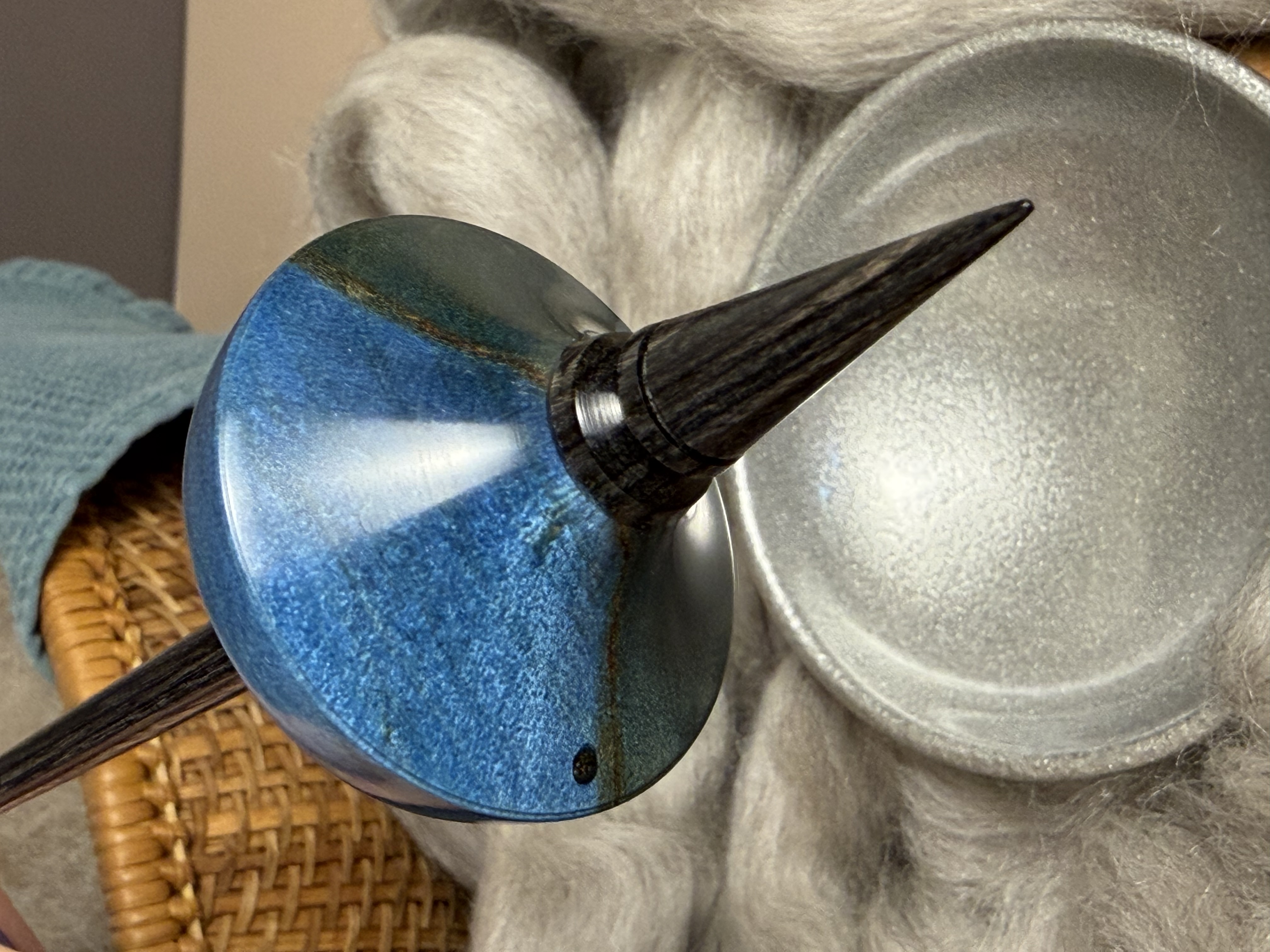 Support Spindle - "Stiletto" - Cobalt Blue Maple