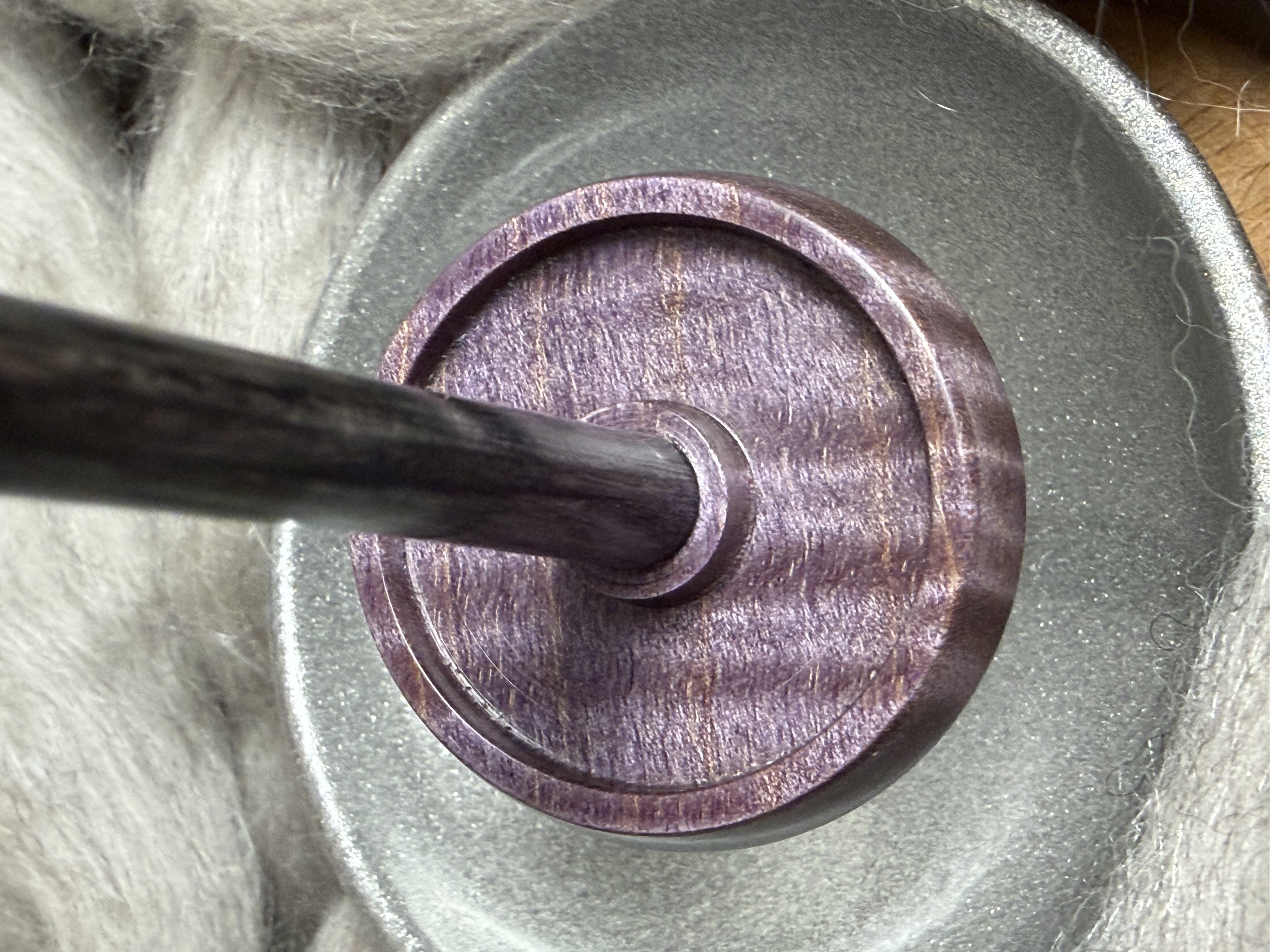 Support Spindle - "Stiletto" - Purple Curly Maple