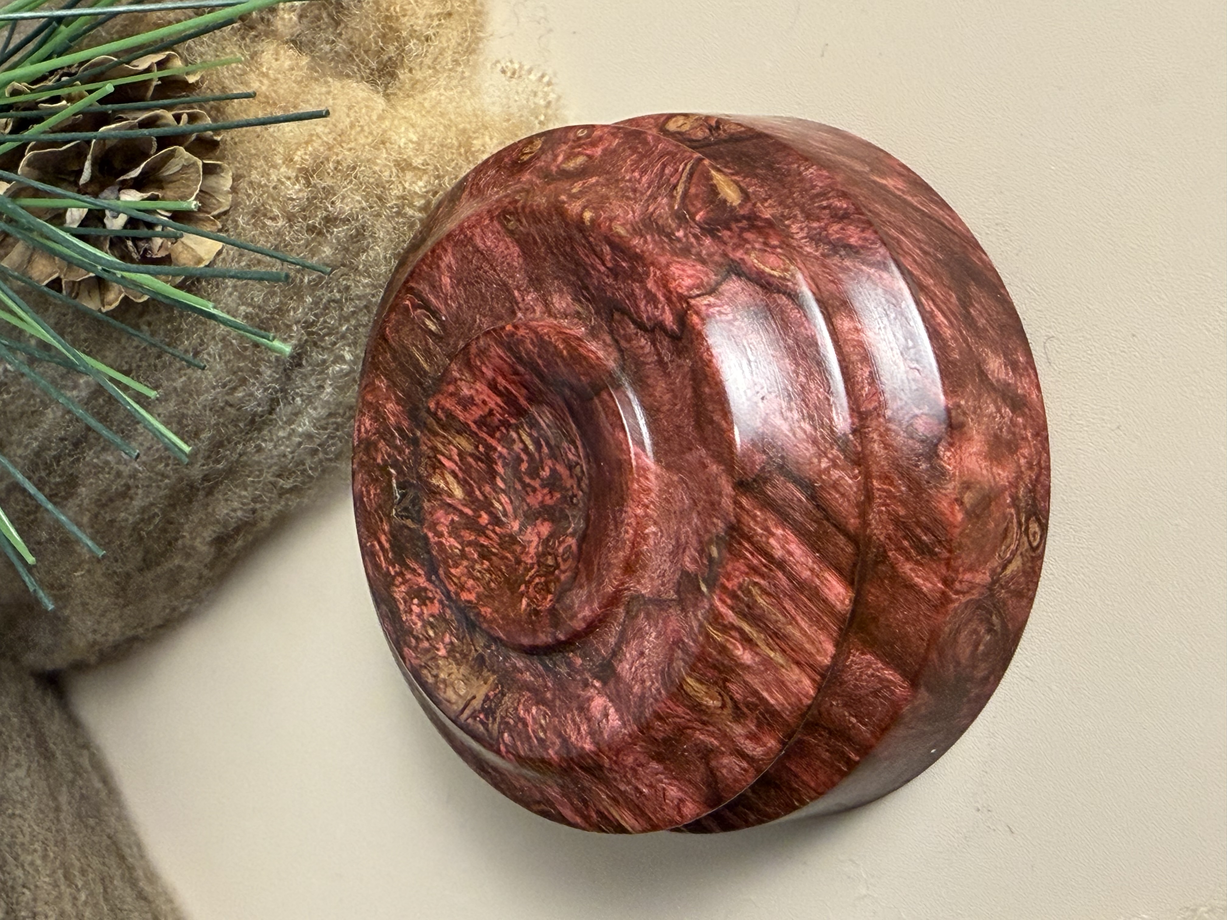 Support Spindle Bowl - Stabilized/Dyed Mystery Burl
