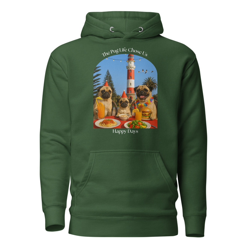 Unisex Hoodie - Pugs at the Lighthouse