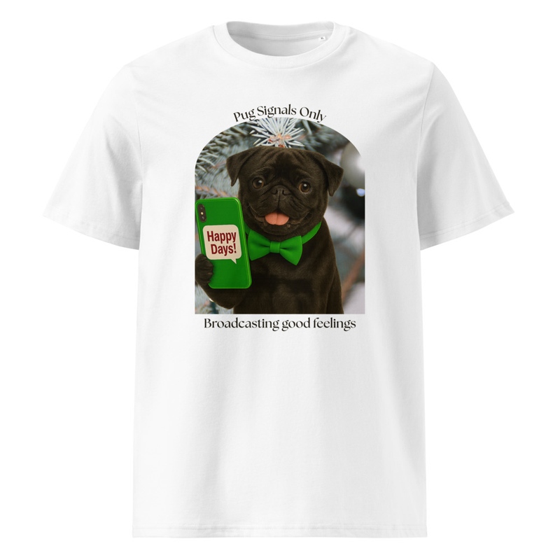 Black Pug & Mobile White