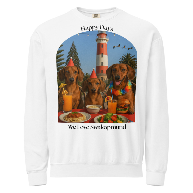 Unisex garment-dyed fleece crewneck sweatshirt - Worsies at the Lighthouse