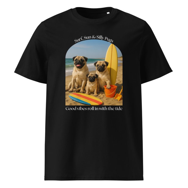 Surf, Sun & Silly Pugs Black