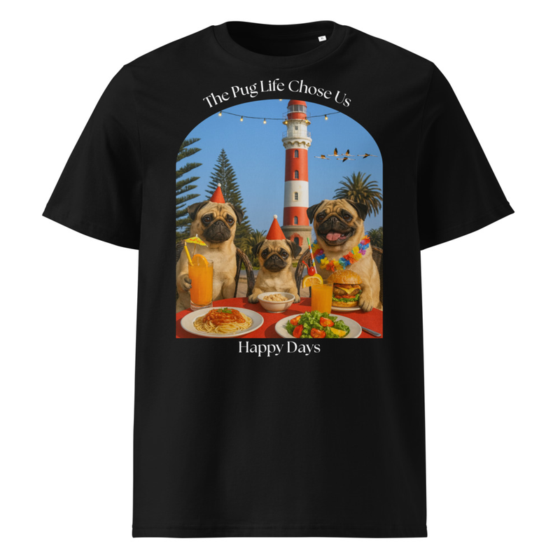 Pugs at the Lighthouse Black