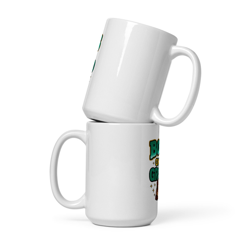 White glossy mug Boots on the Ground 2026