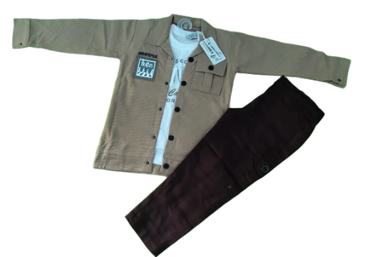 लड़कों के लिए फैशनेबल ट्राउजर और जैकेट सेट