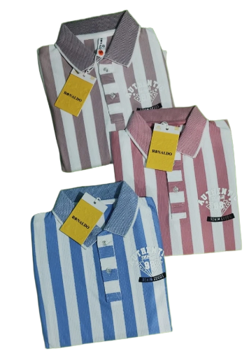 स्ट्राइप्ड पोलो टी-शर्ट