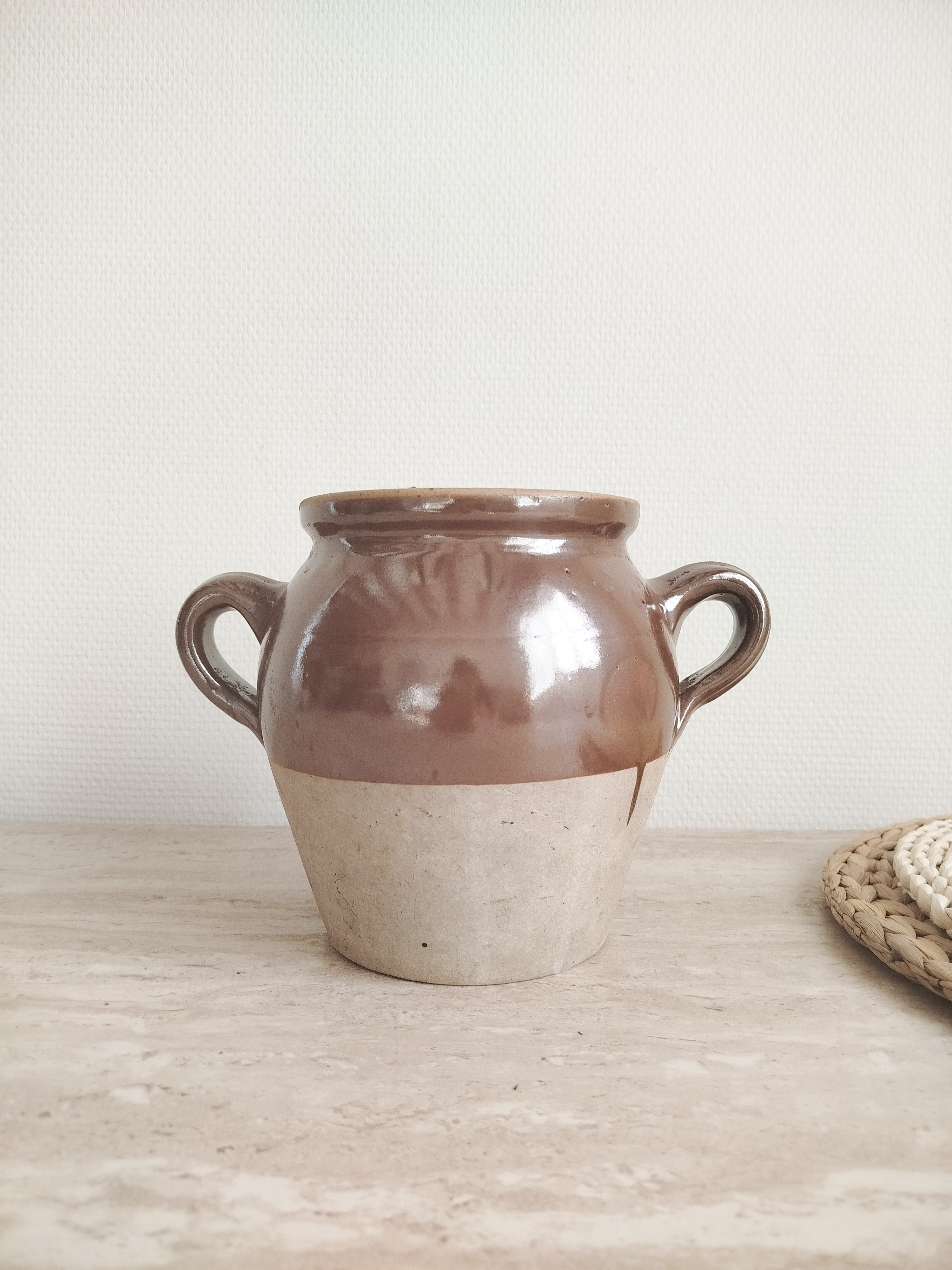 Pot en grès bicolore 