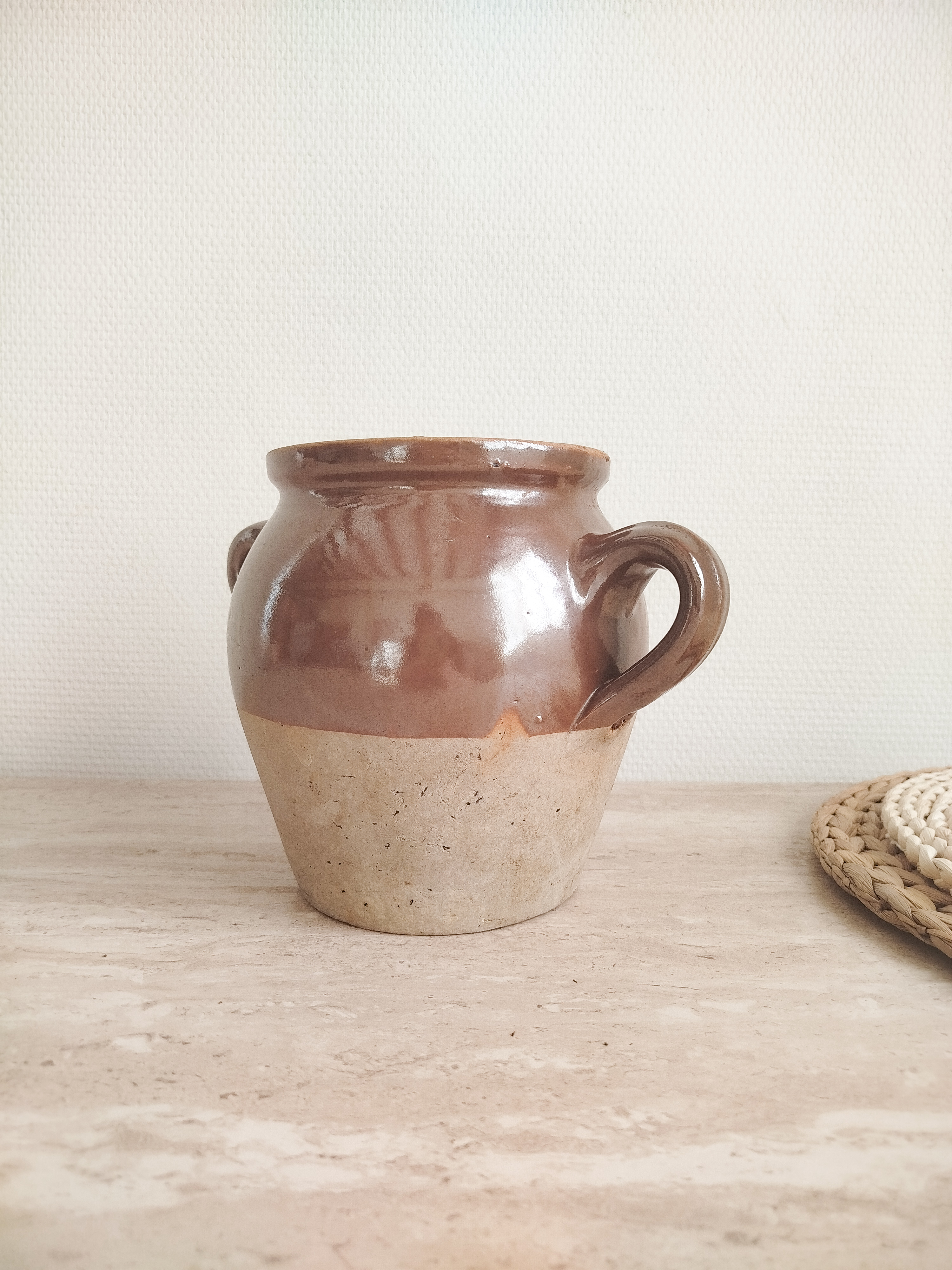 Pot en grès bicolore 