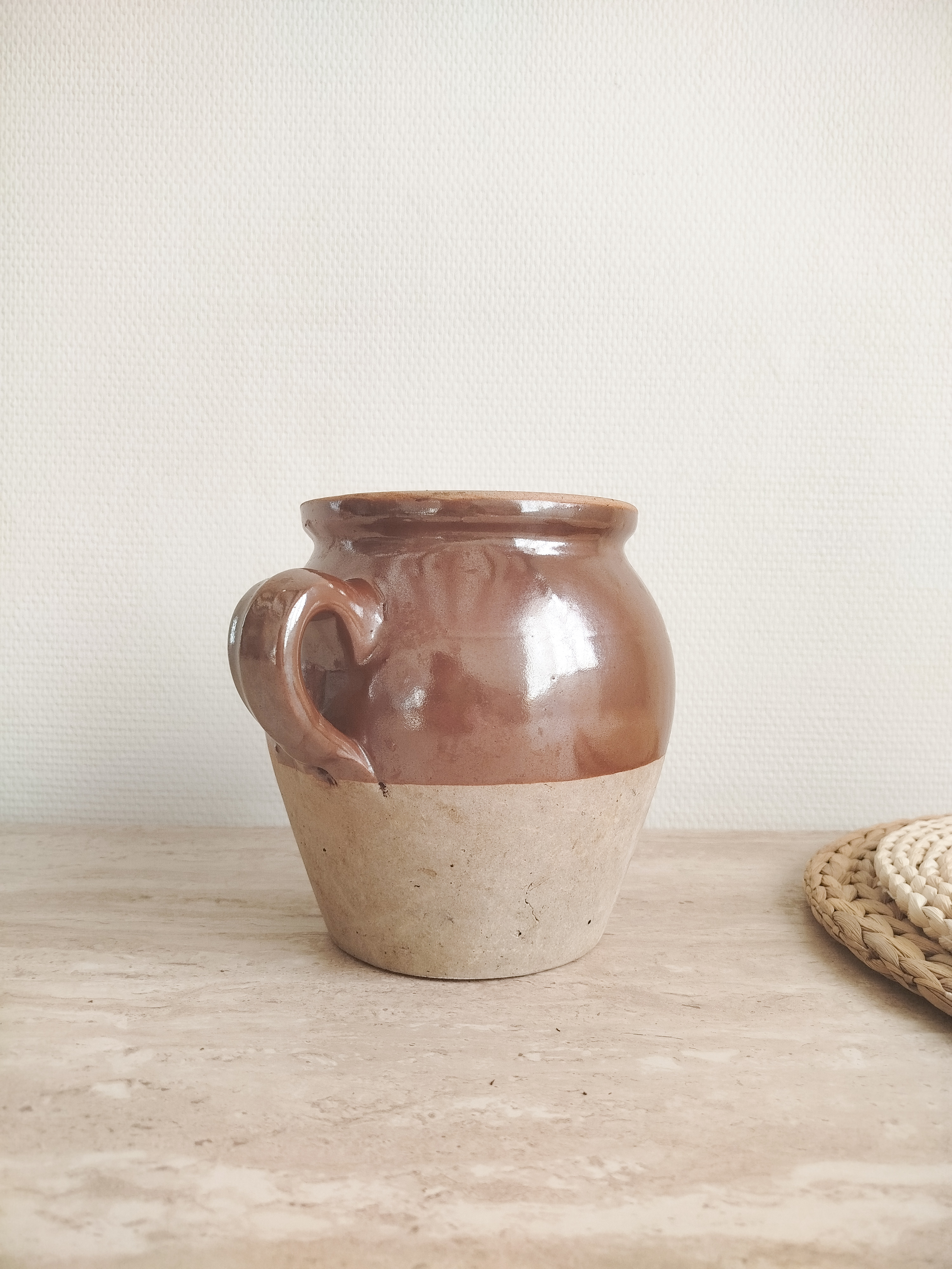 Pot en grès bicolore 