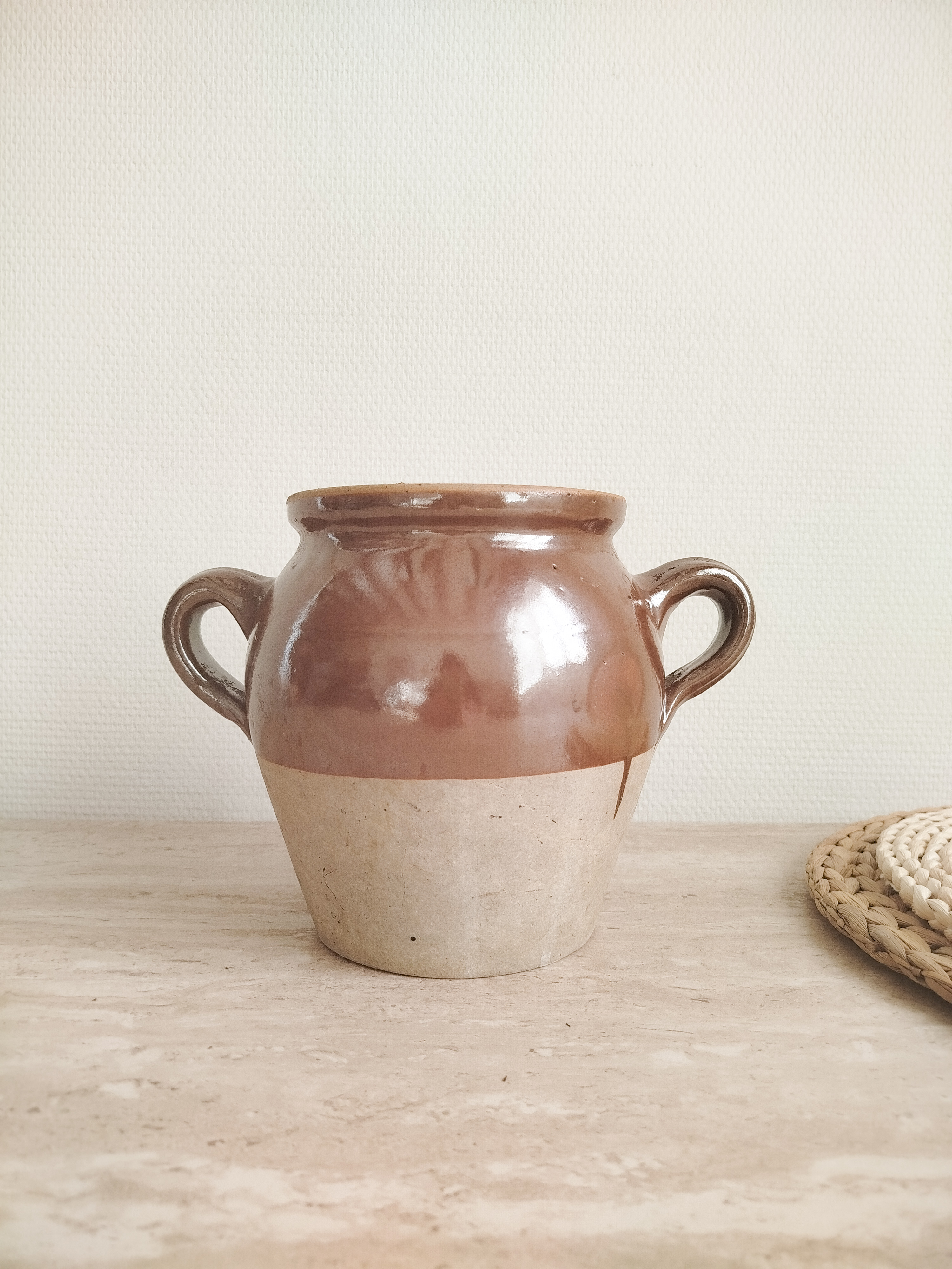 Pot en grès bicolore 