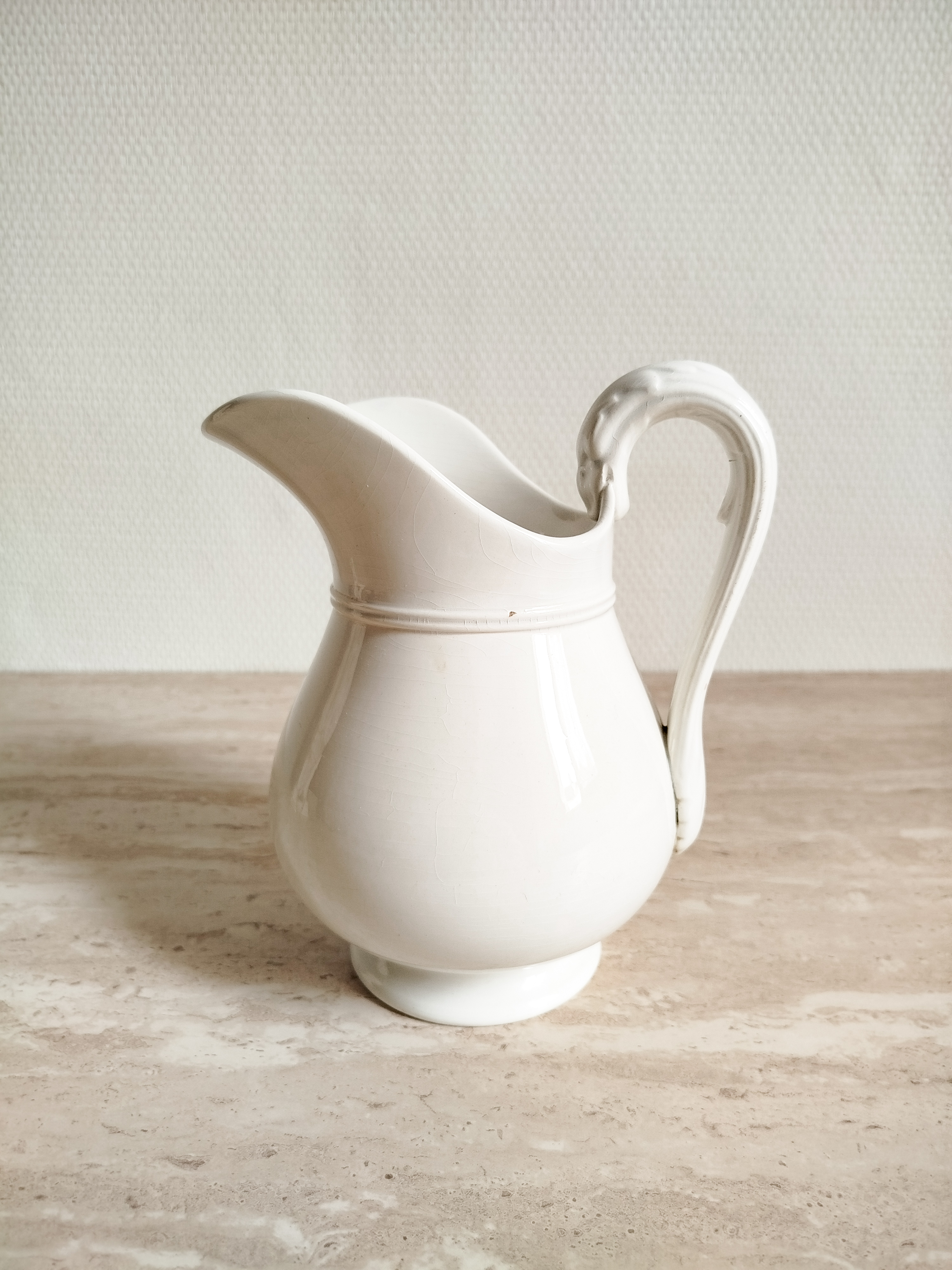 Pichet cygne Digoin & Sarreguemines 