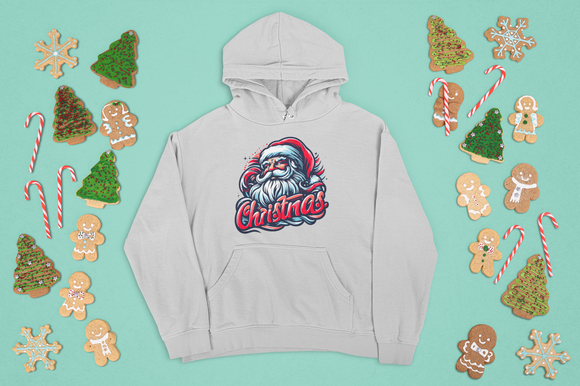 Kalėdinis džemperis su gobtuvu