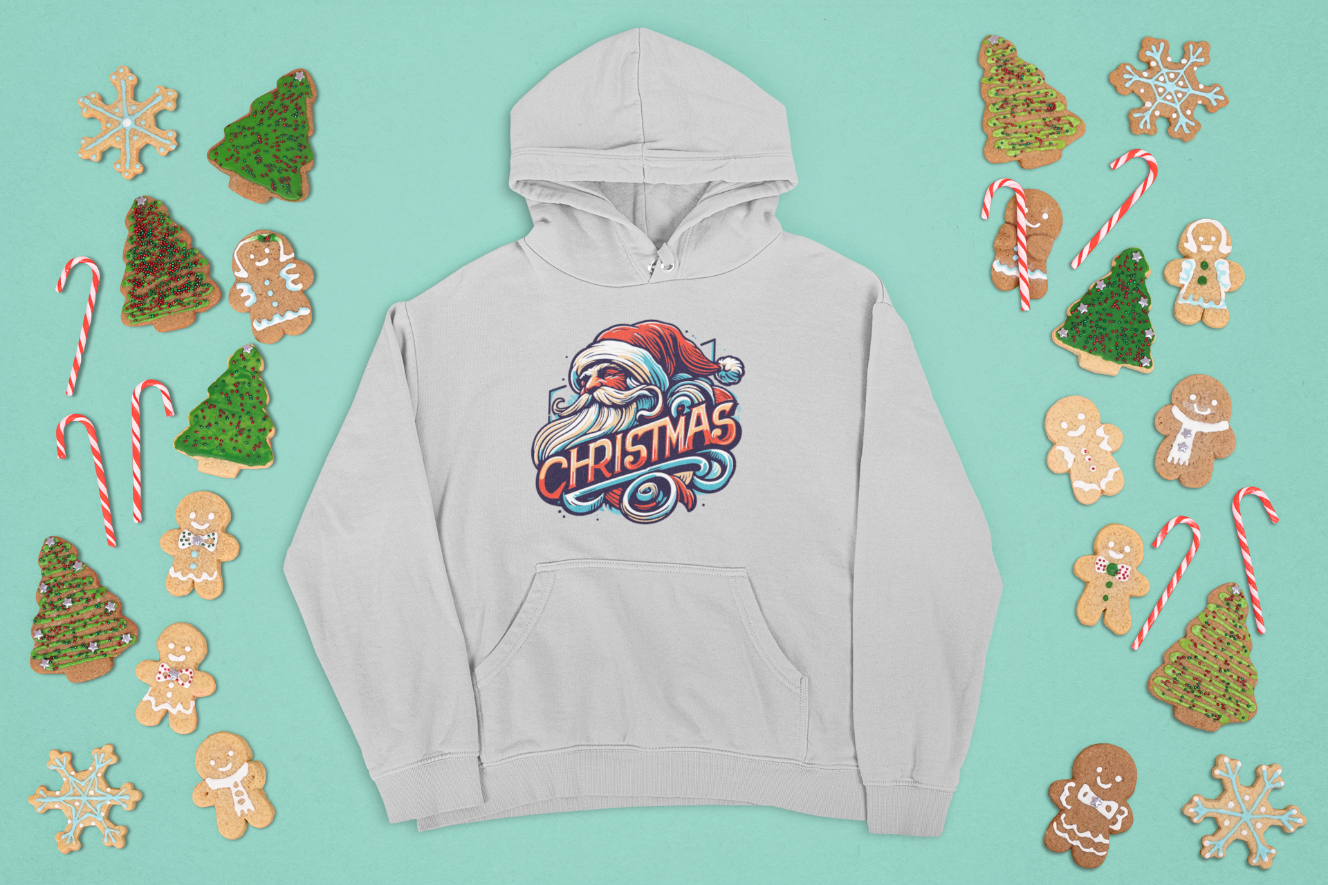 Kalėdinis džemperis su gobtuvu