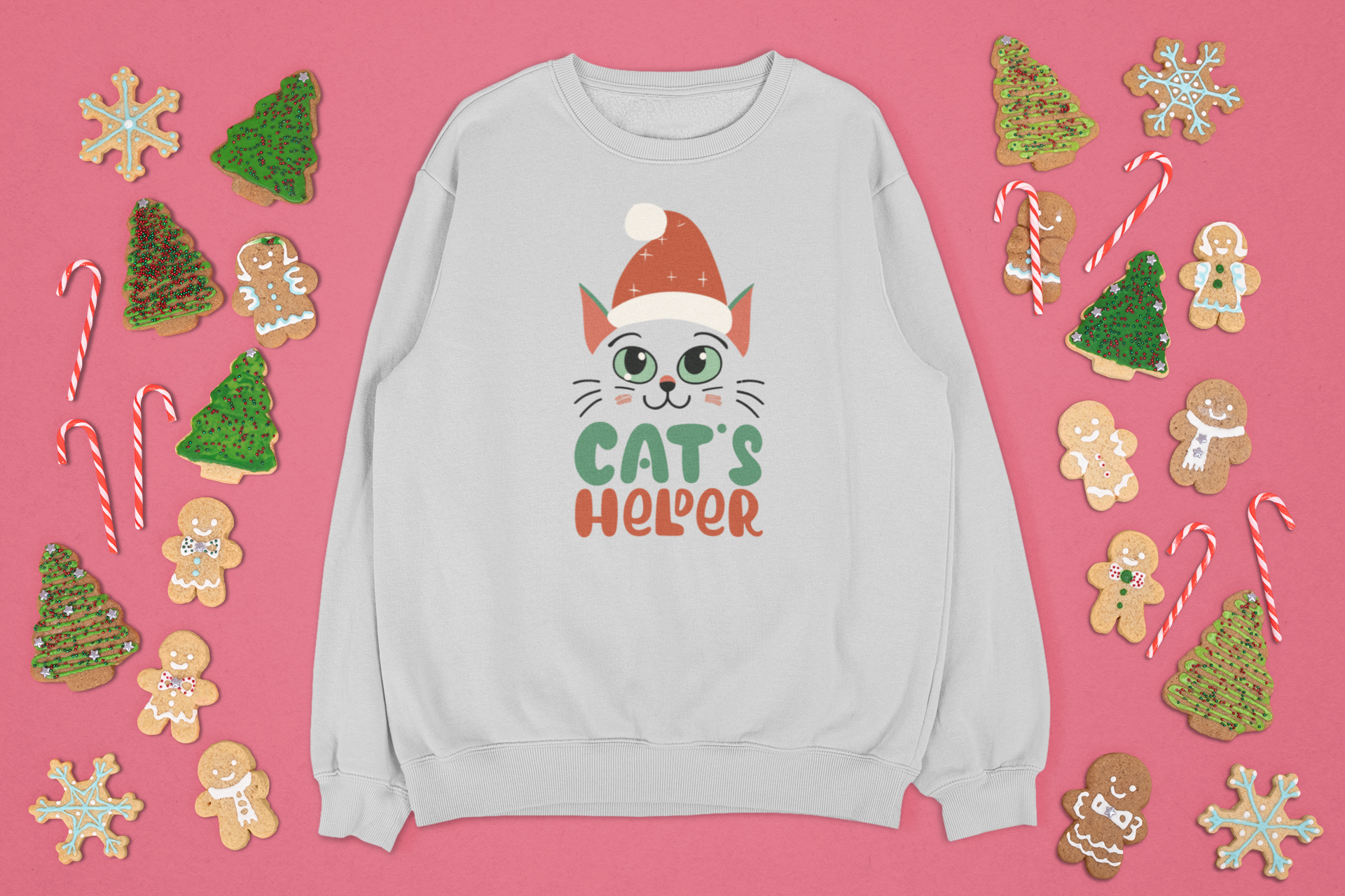 Kalėdinis džemperis su katinu