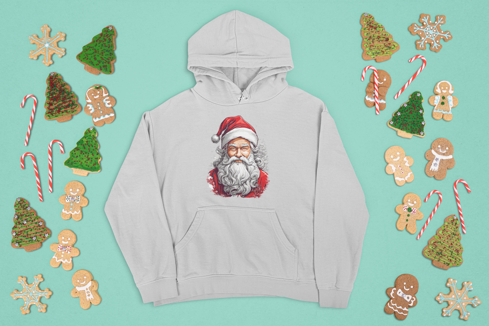 Kalėdinis džemperis su gobtuvu