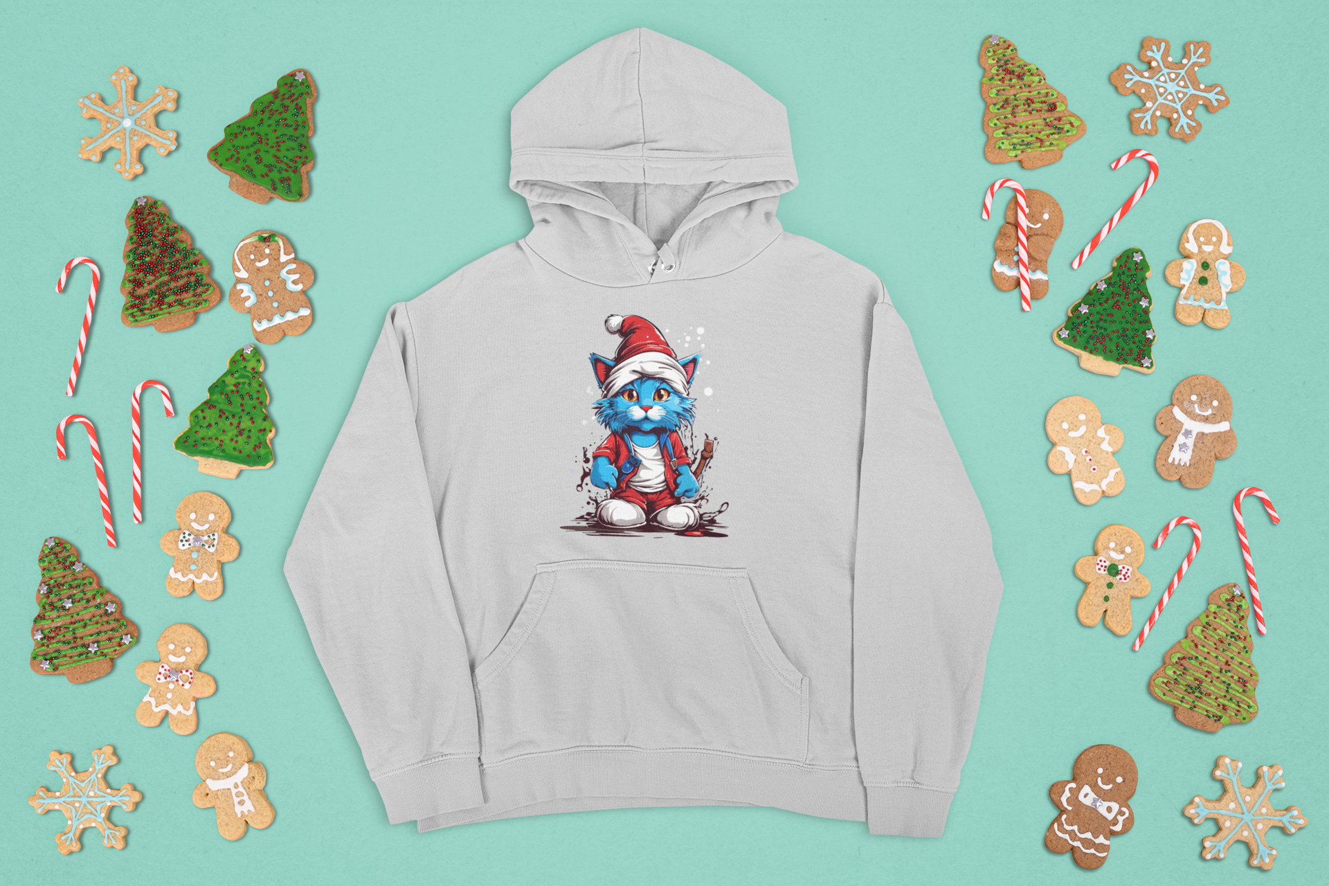 Kalėdinis džemperis su katinu