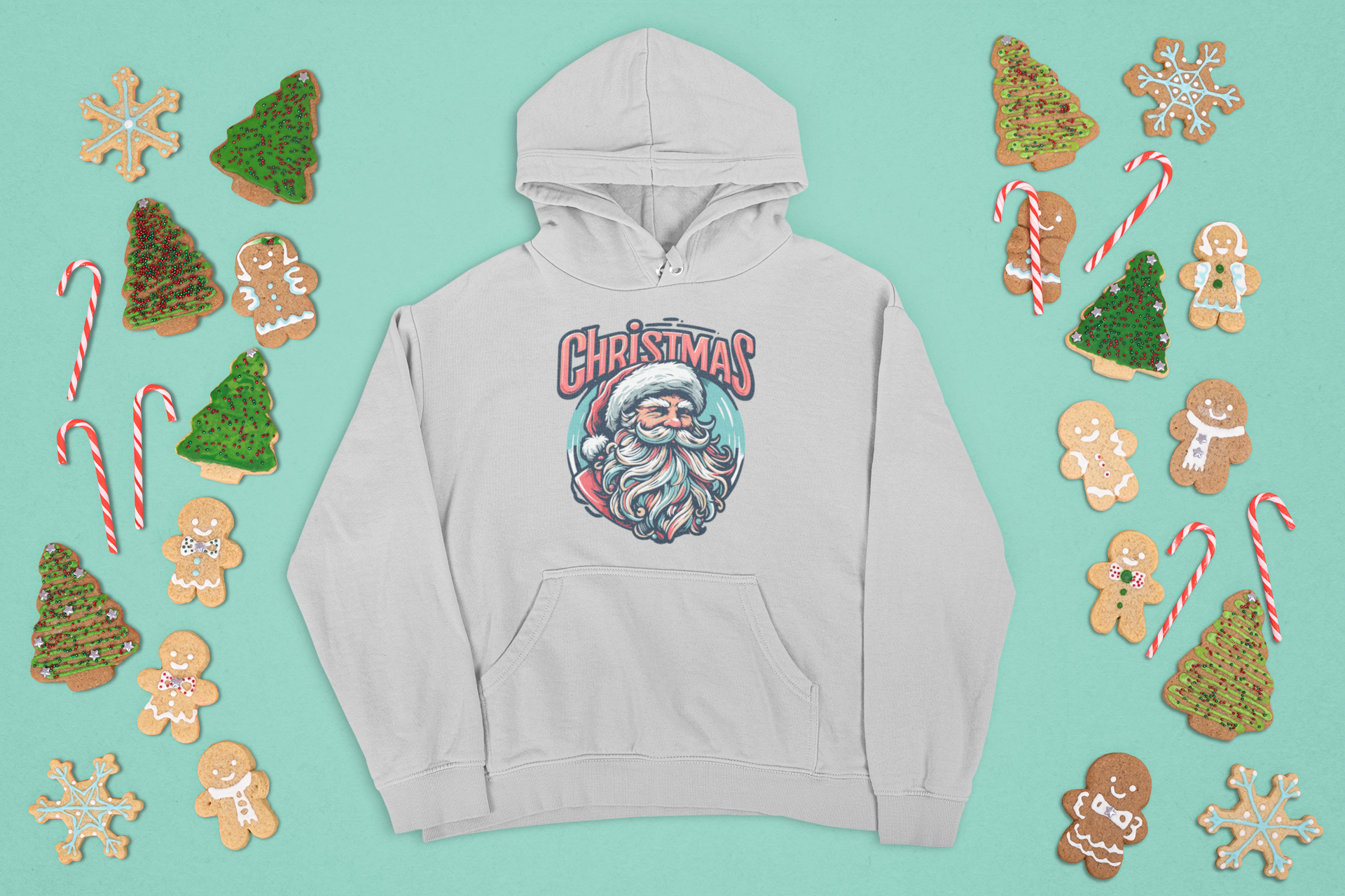 Kalėdinis džemperis su gobtuvu