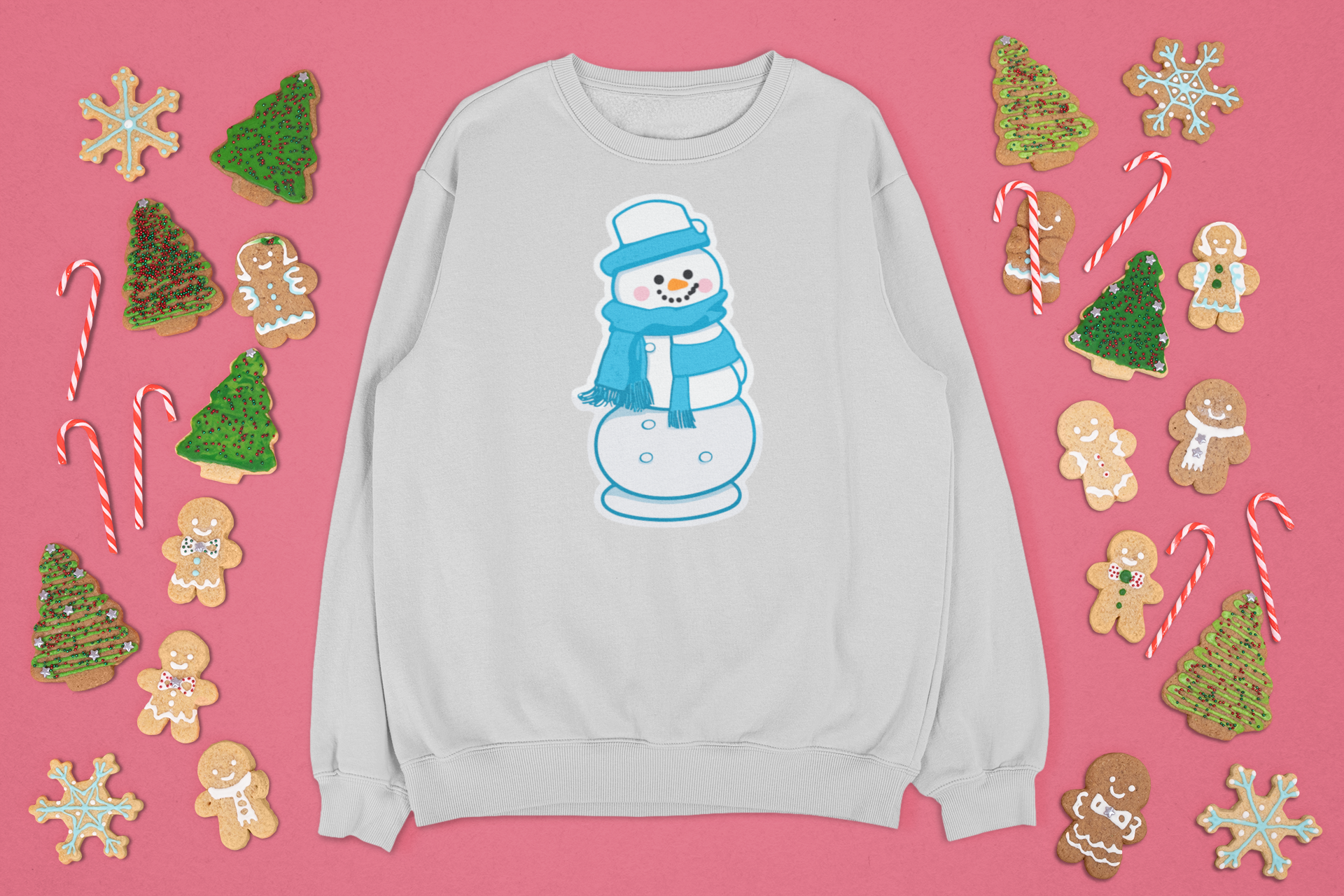 Kalėdinis džemperis su sniego seniu