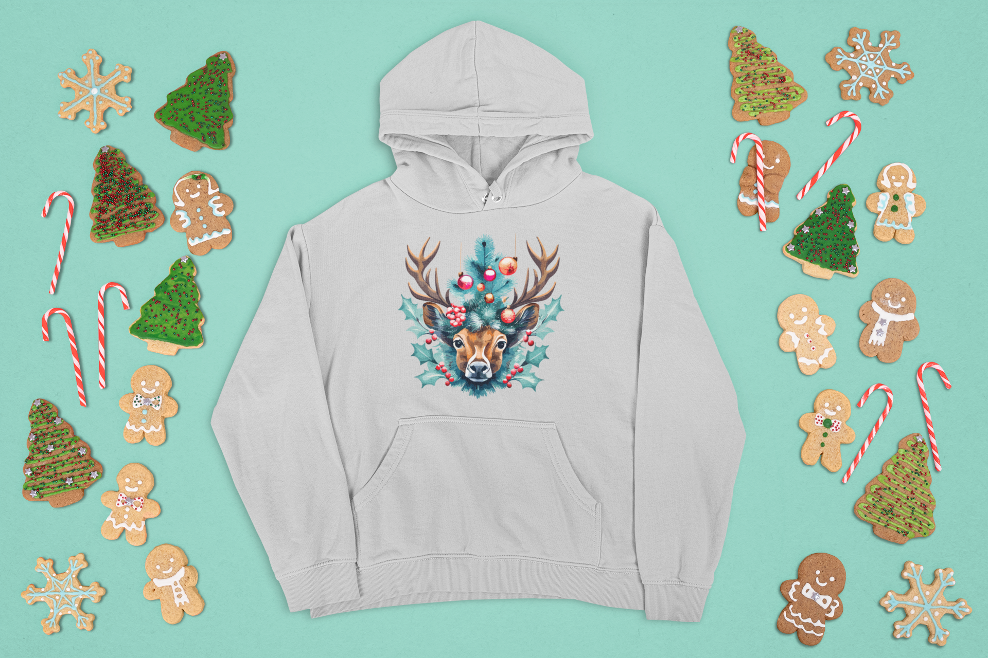 Šventinis džemperis su elniu