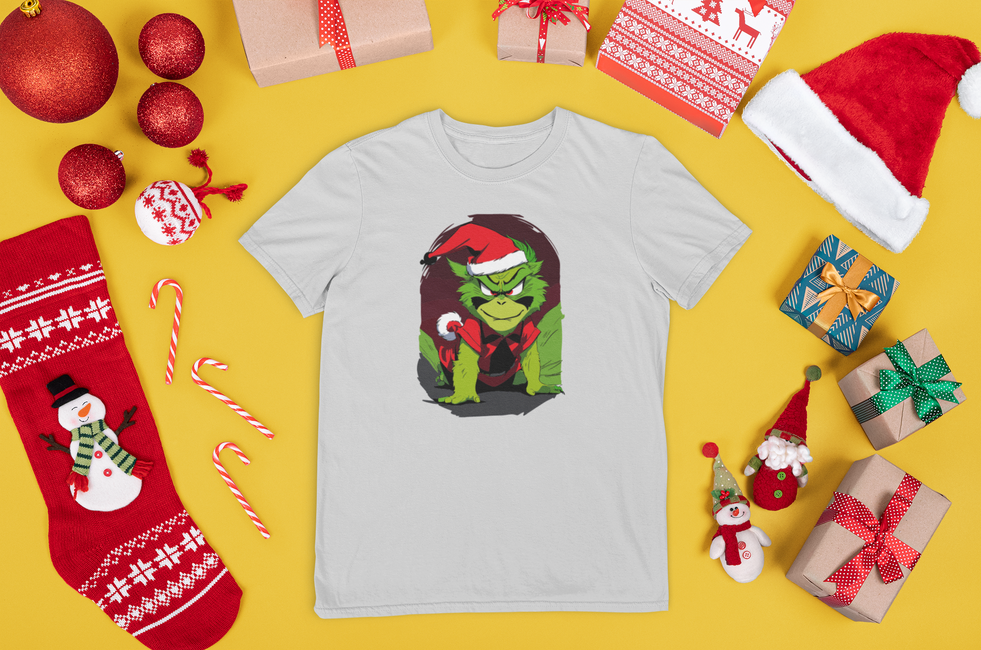 Marškinėliai su Grinčo kalėdiniu atvaizdu