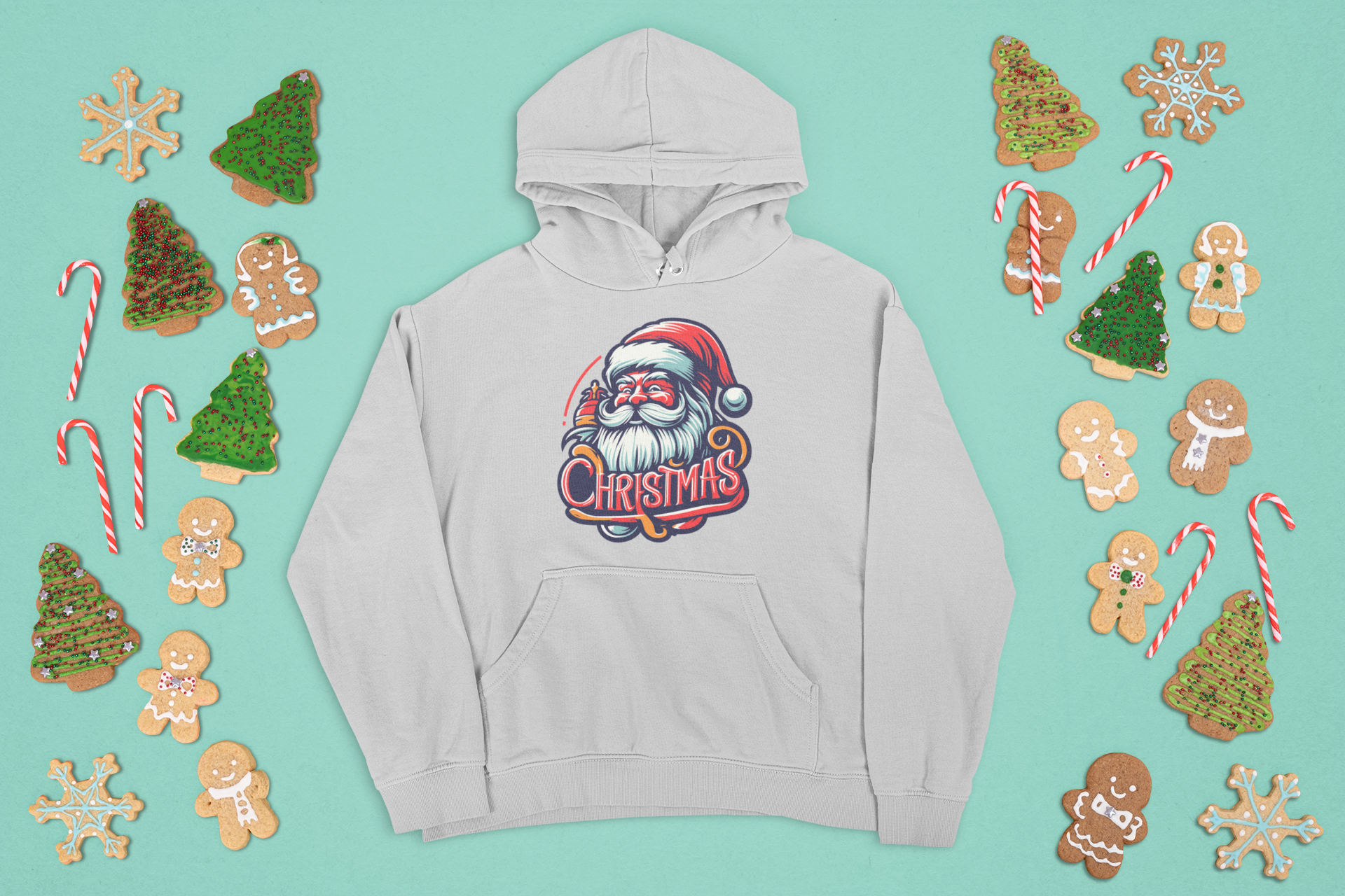 Kalėdinis džemperis su gobtuvu