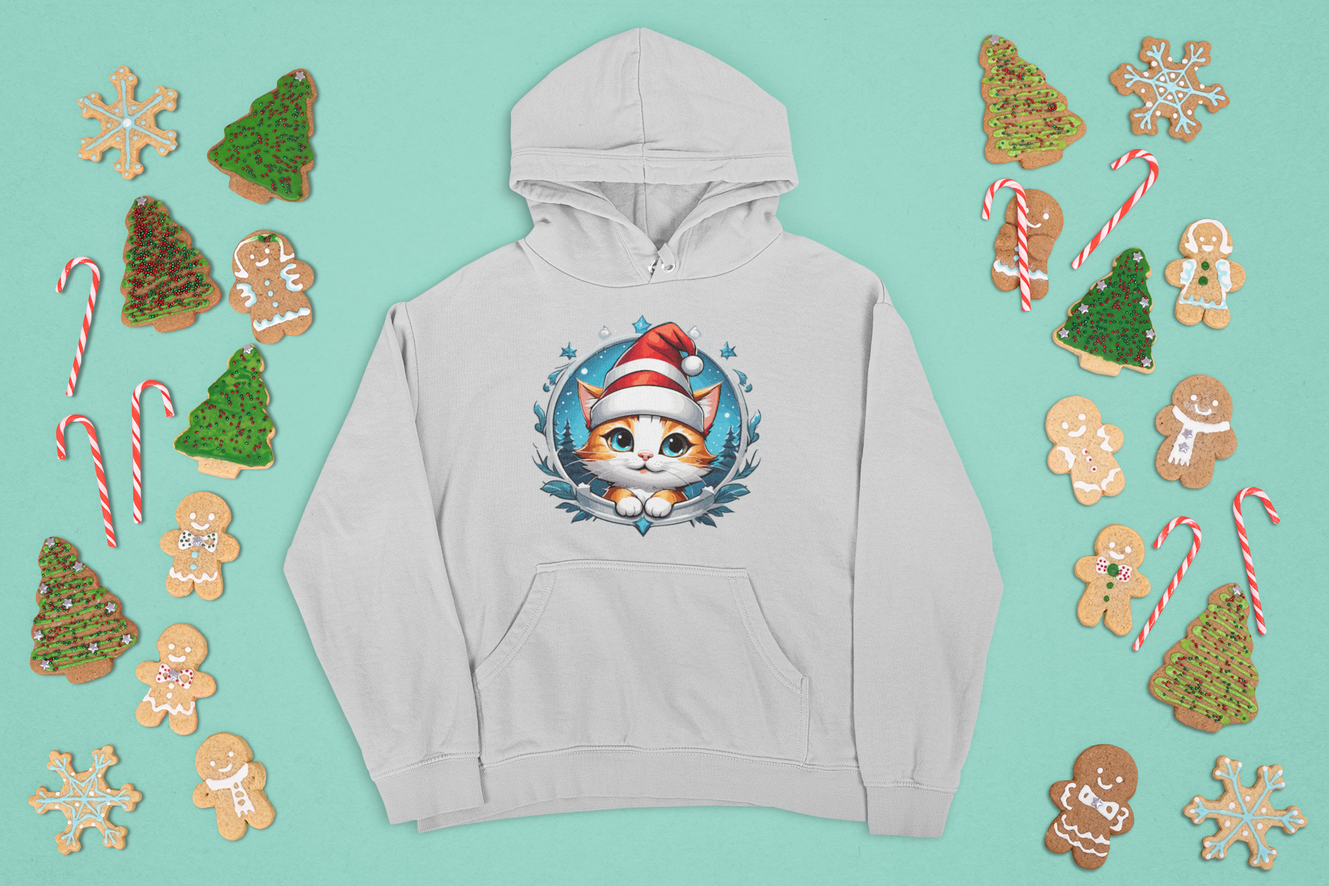 Kalėdinis džemperis su katinu