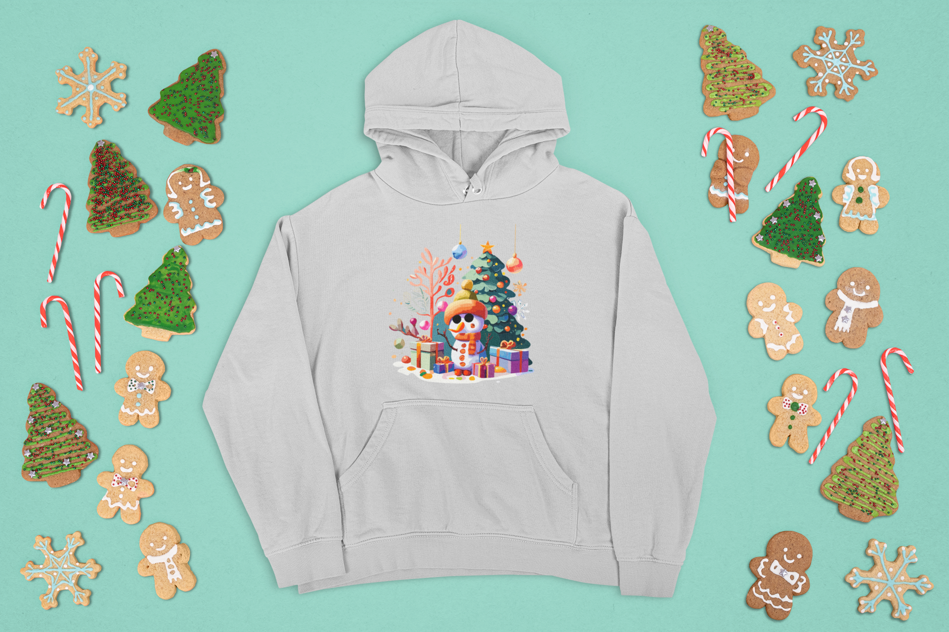 Šventinis džemperis su gobtuvu