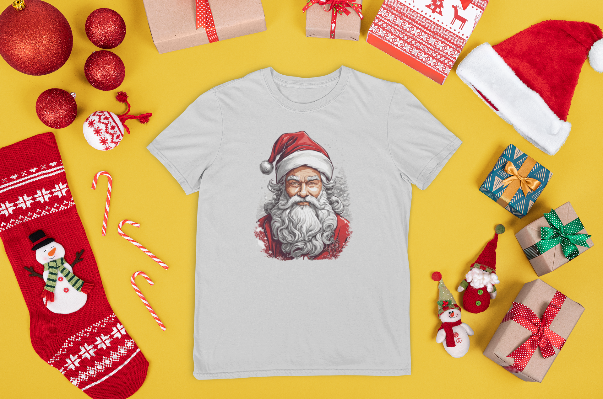Kalėdiniai marškinėliai su Kalėdų Seneliu
