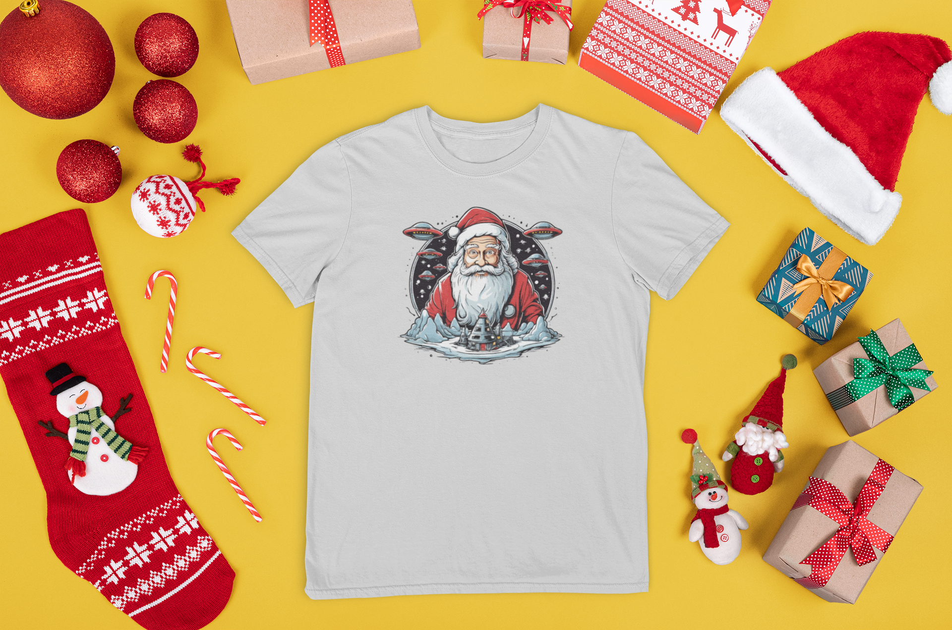Kalėdiniai marškinėliai su Kalėdų seneliu