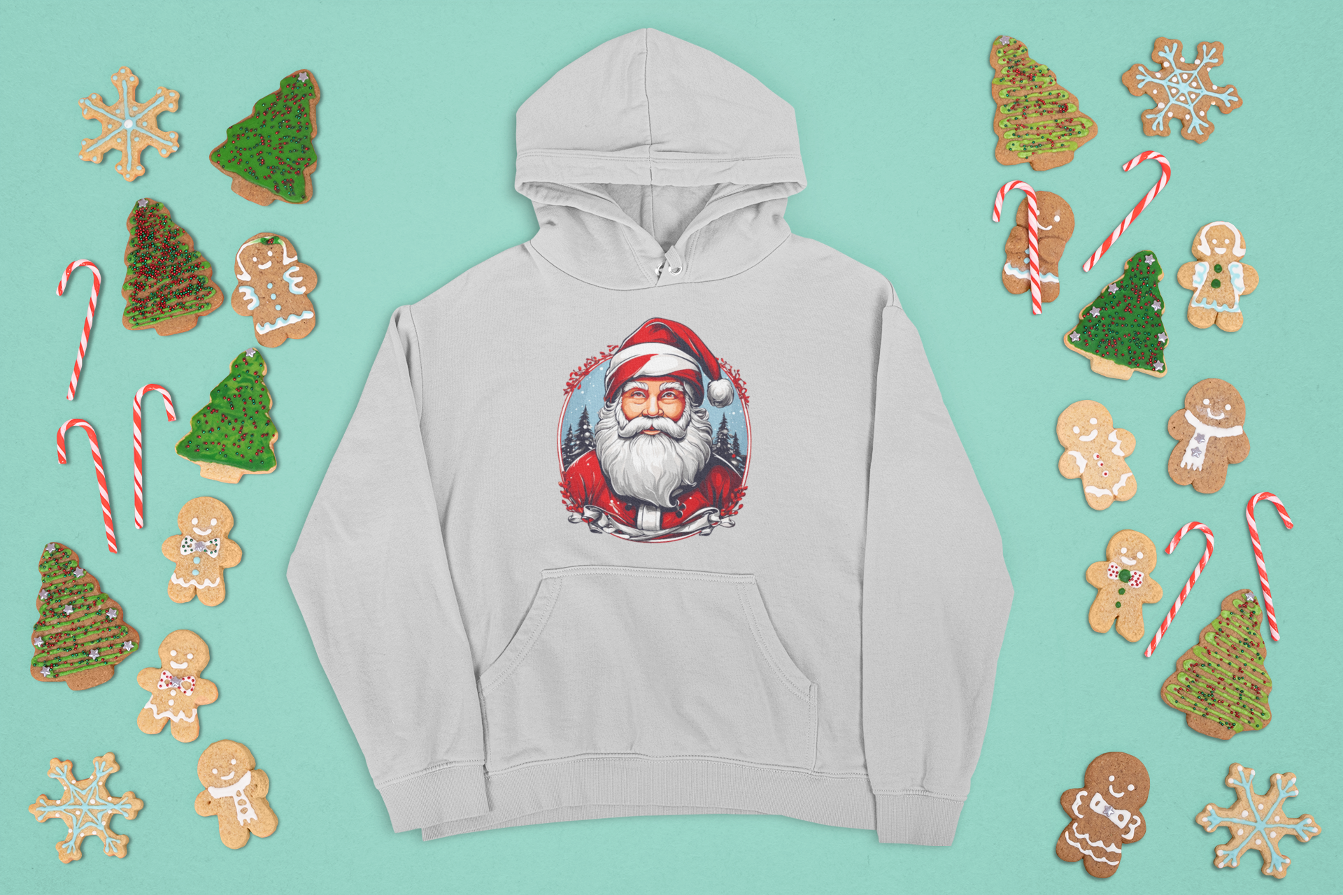 Kalėdinis džemperis su gobtuvu