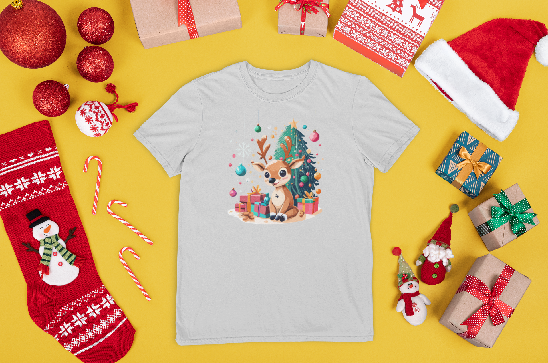 Kalėdiniai marškinėliai su elniu