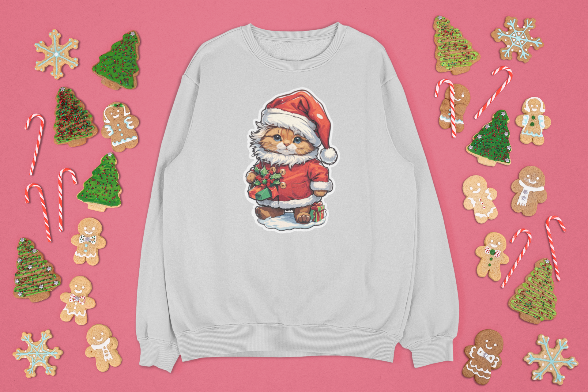 Kalėdinis džemperis su katinu