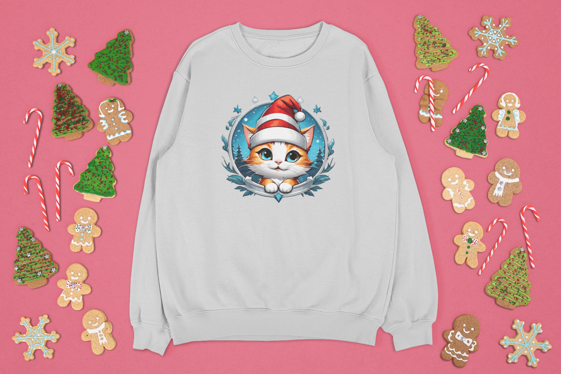 Kalėdinis džemperis su katinu