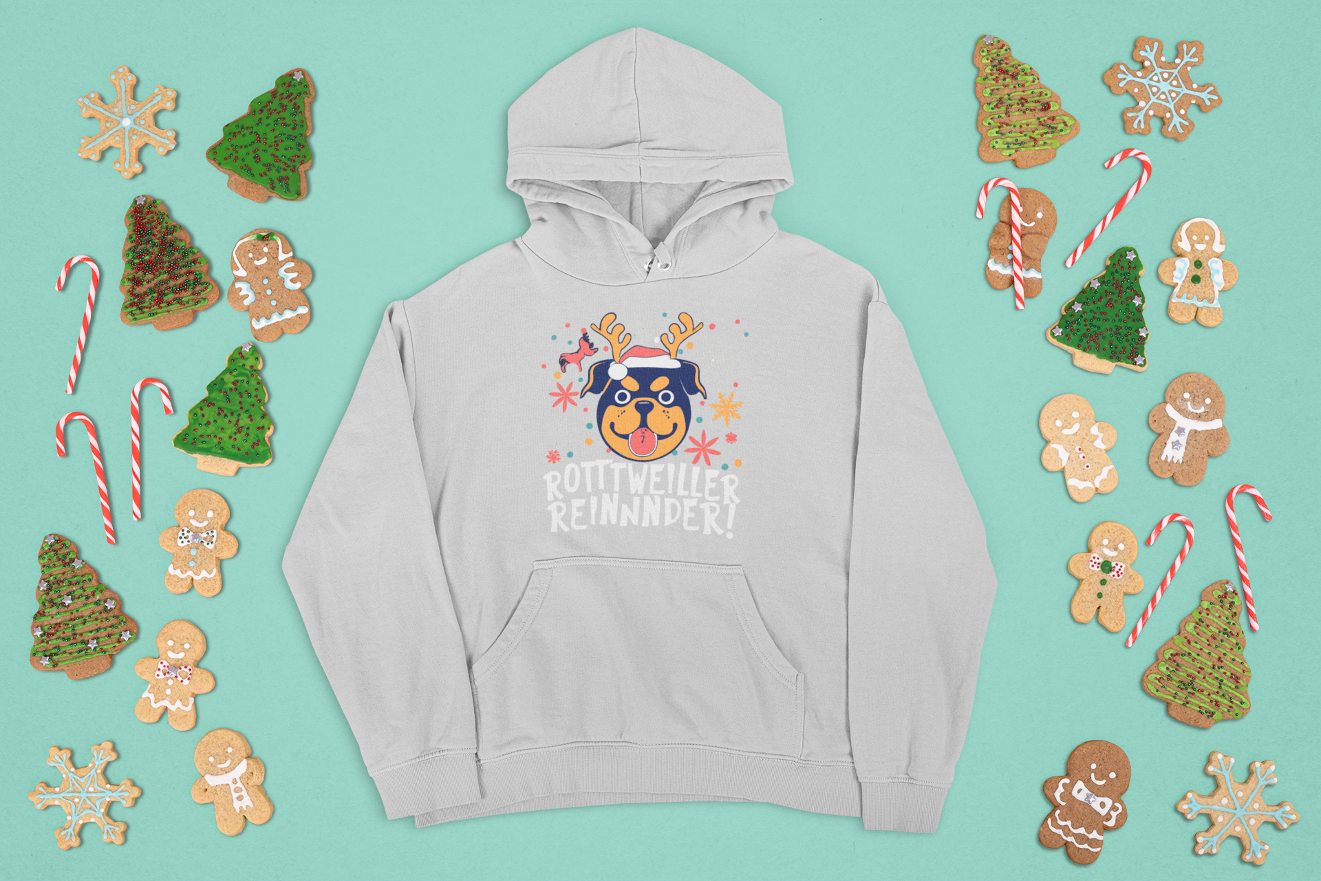 Kalėdinis rottweilerio džemperis