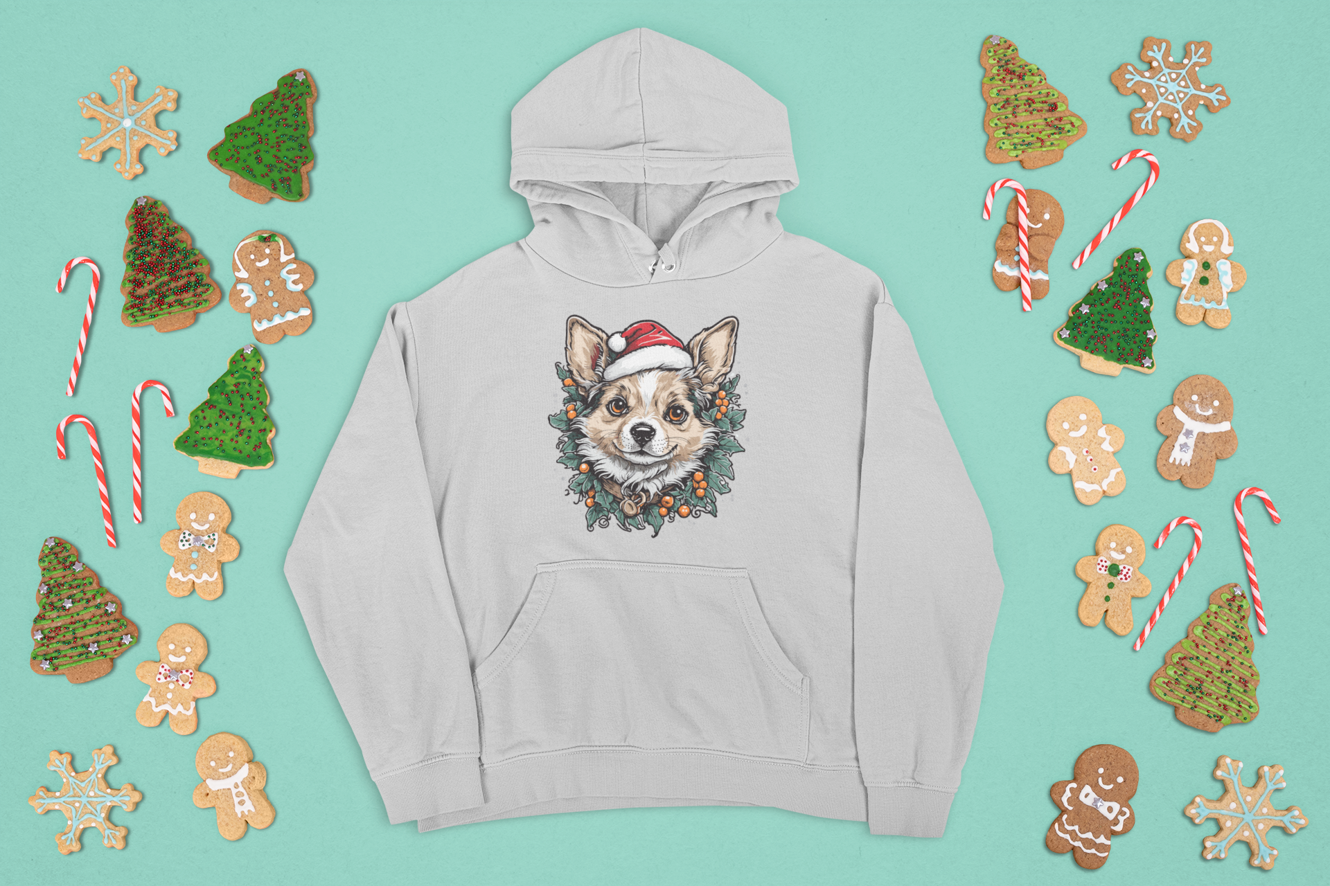 Kalėdinis džemperis su šuns atvaizdu