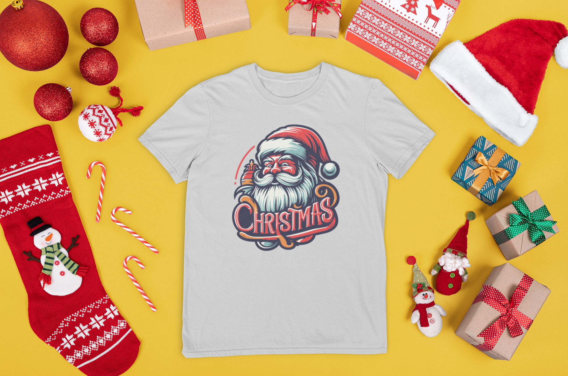 Kalėdiniai marškinėliai su Kalėdų Seneliu