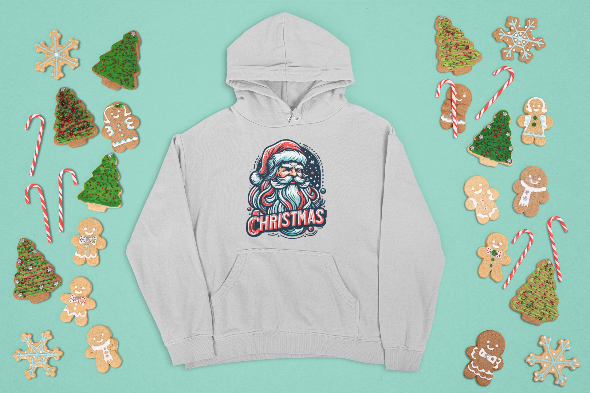 Kalėdinis džemperis su gobtuvu