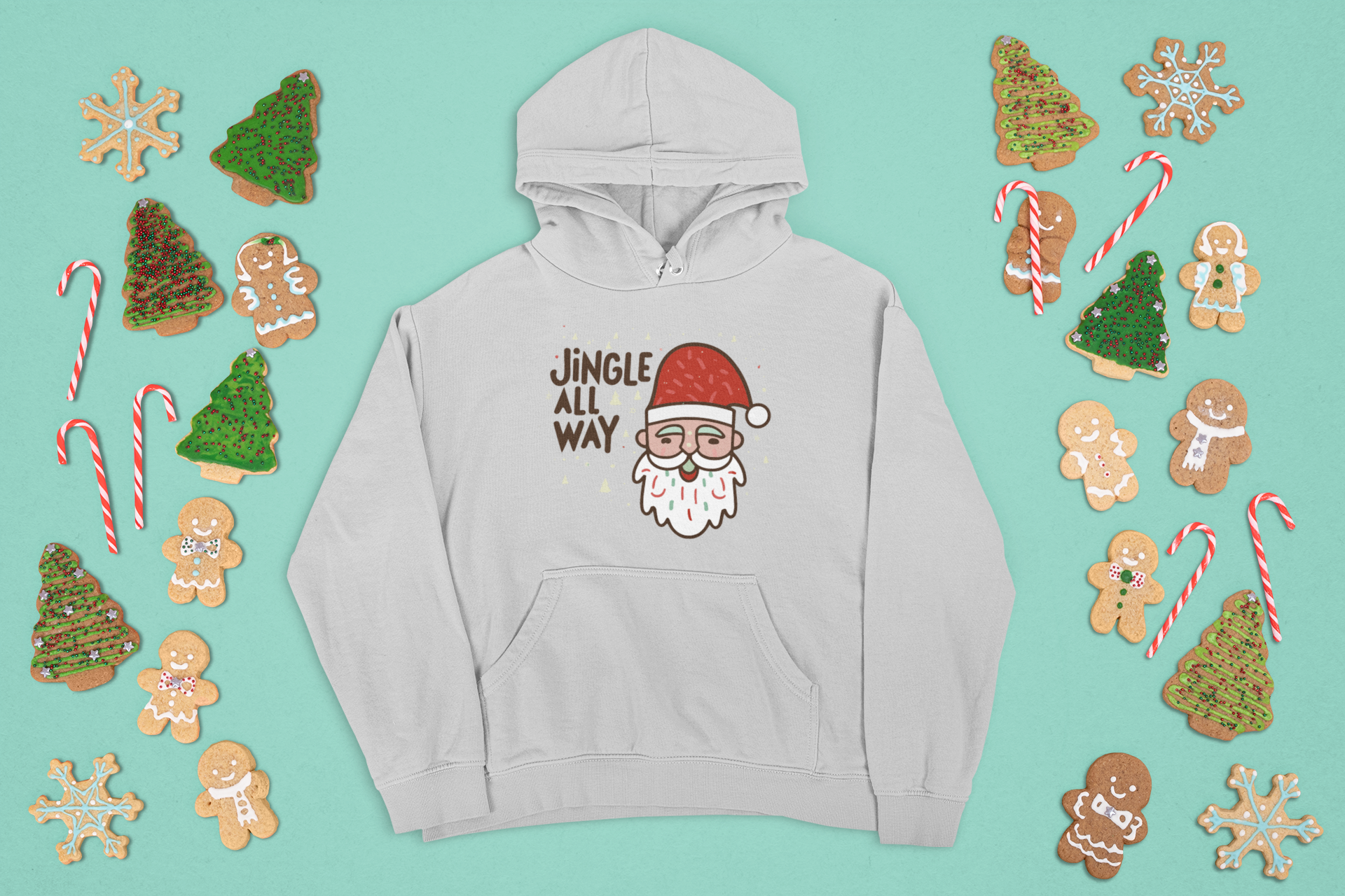 Kalėdinis džemperis su gobtuvu