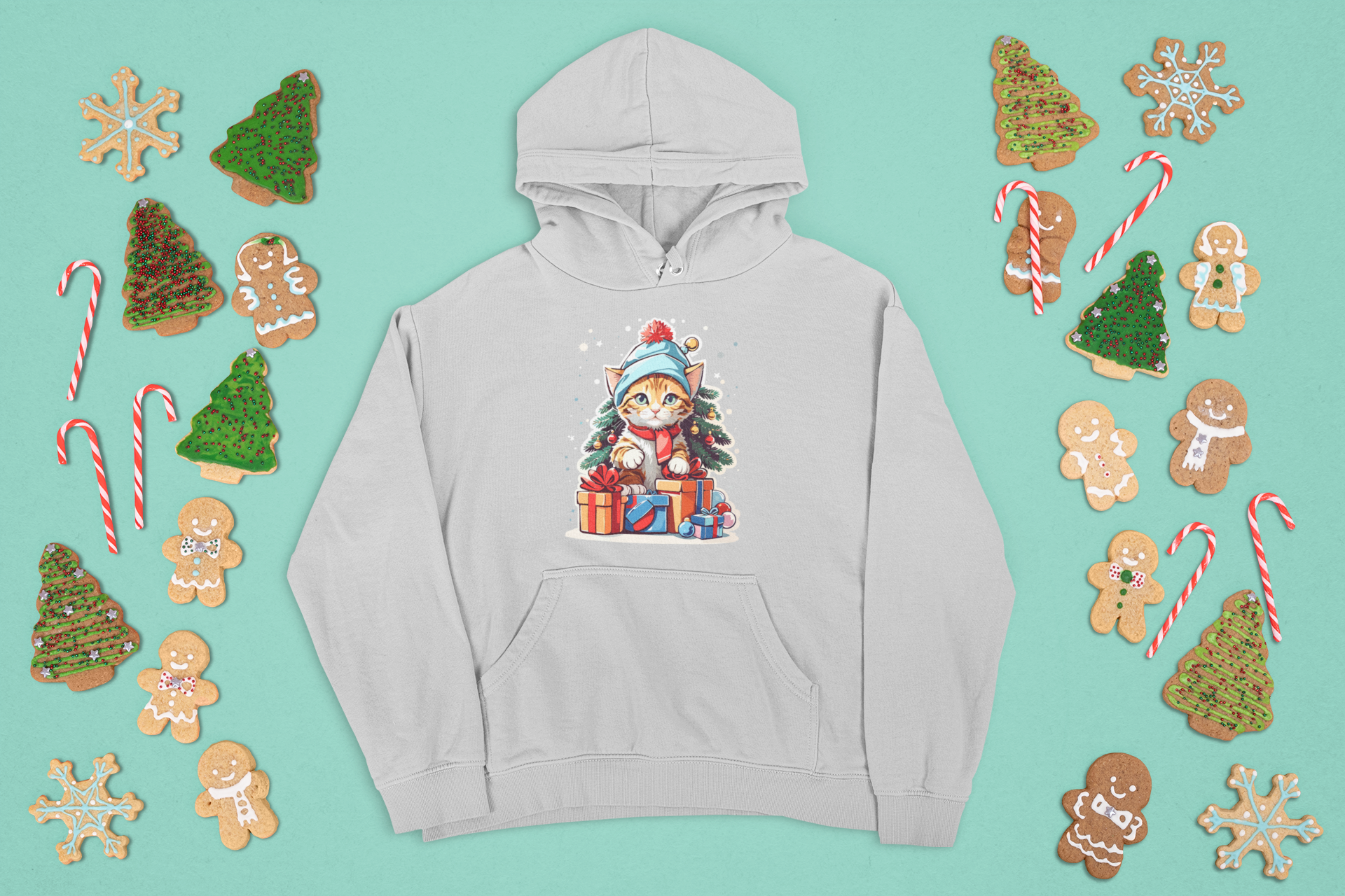 Kalėdinis džemperis su katinu