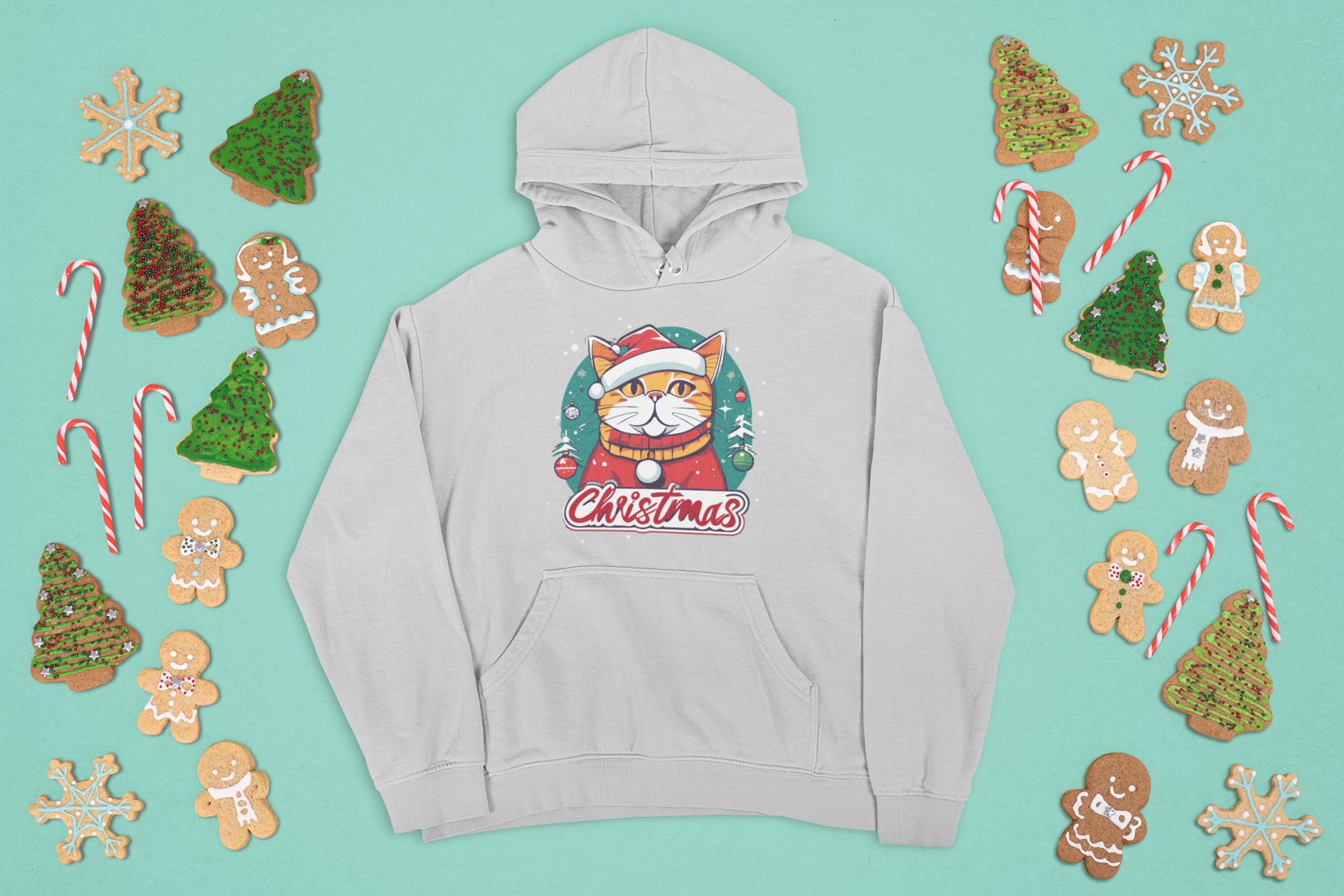 Kalėdinis katės motyvo džemperis