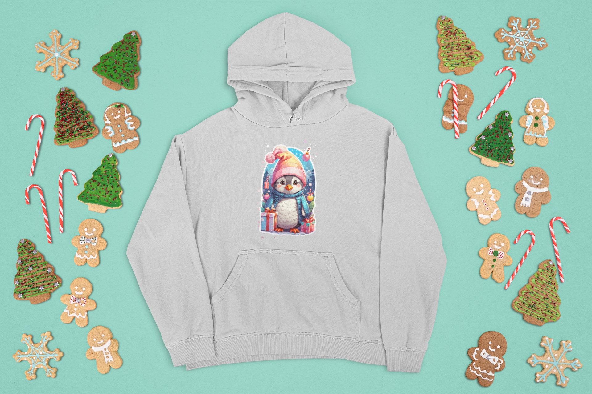 Kalėdinis džemperis su pingvinu