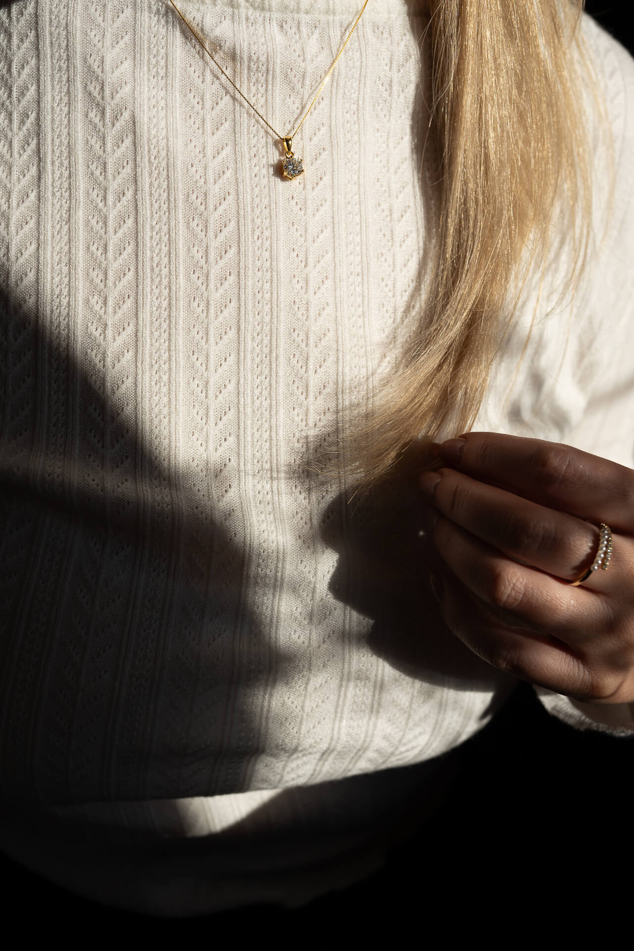 Złoty naszyjnik z moissanitem 1ct