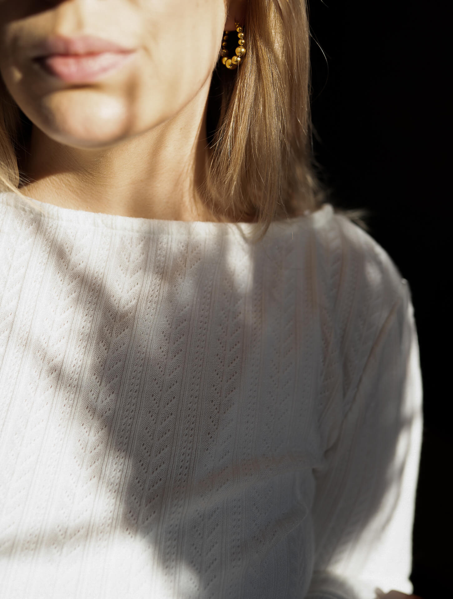 Złote kolczyki okrągłe z koralików Sofia