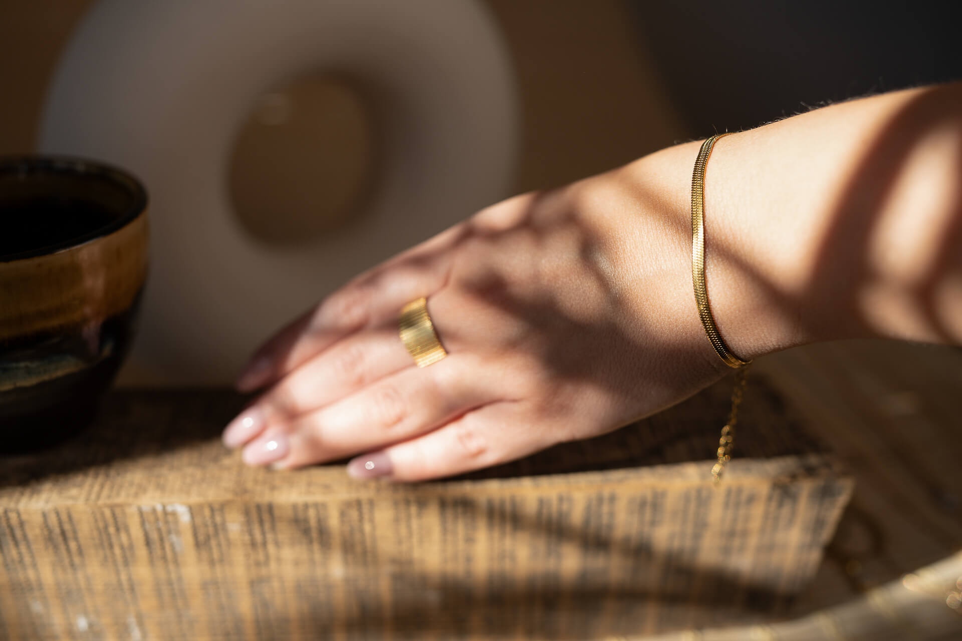 Złota bransoletka żmijka 3 mm