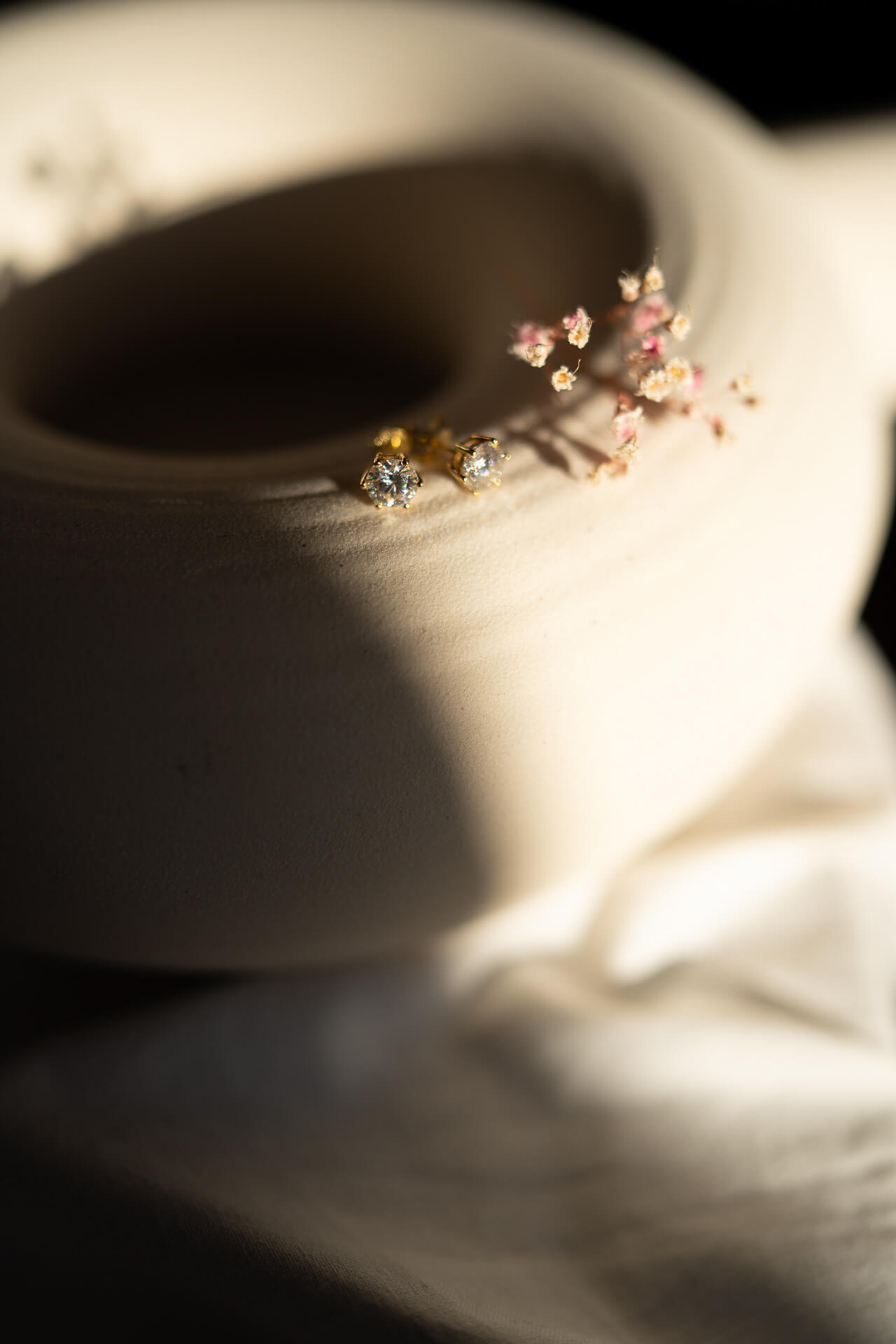 Złoty zestaw Premium z moissanitami - naszyjnik i kolczyki 1ct