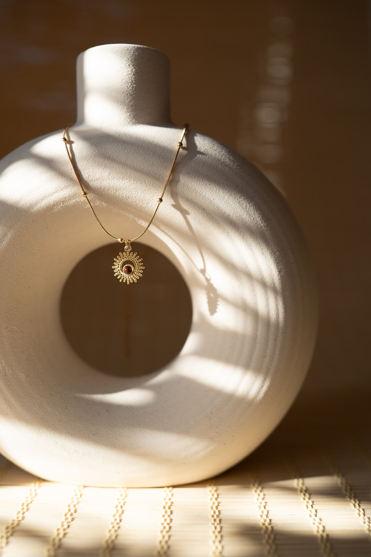 Złoty naszyjnik Opal Sun